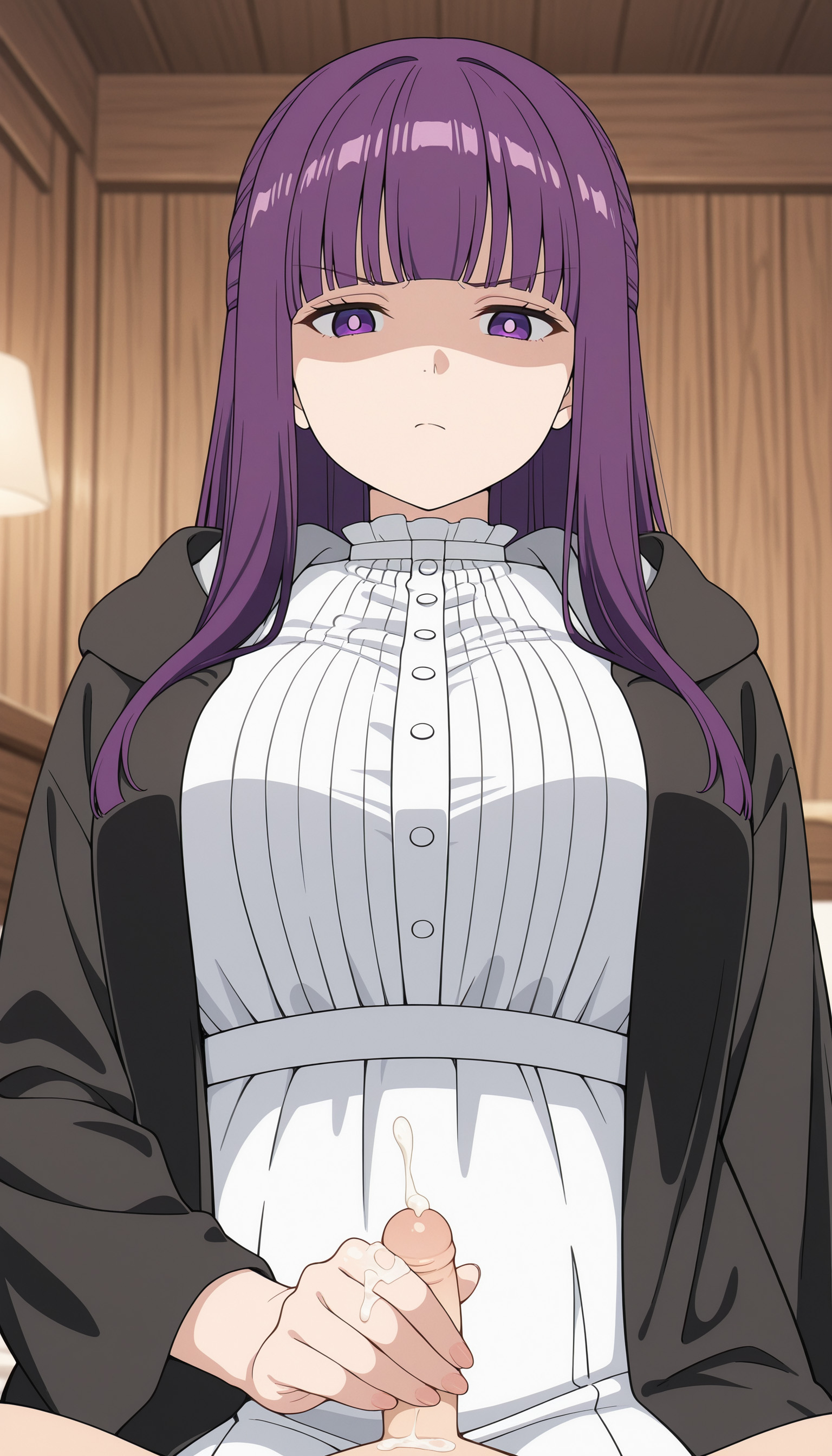 ai generated, cheating, cheating female, cheating girlfriend, cuckold, cuckold pov, cuckolding, fern (sousou no frieren), large breasts, netorare, ntr, premature ejaculation, premature ejaculation shaming, small penis, sousou no frieren, tagme
