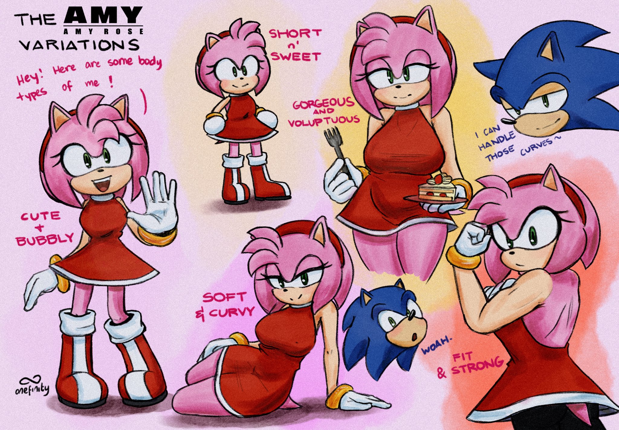 1boy, 1girls, amy rose, anatomy, attractive, body type, curves, curvy, cute, dialogue, different breast sizes, fit, fit female, gorgeous, gorgeous character, gorgeous female, looking at viewer, muscular, muscular female, onefinitya, sega, sfw, short girl, shortcake, soft, soft curves, sonic (series), sonic the hedgehog, sonic the hedgehog (series), strong, strong female, sweet, variant, variants, voluptuous, voluptuous female