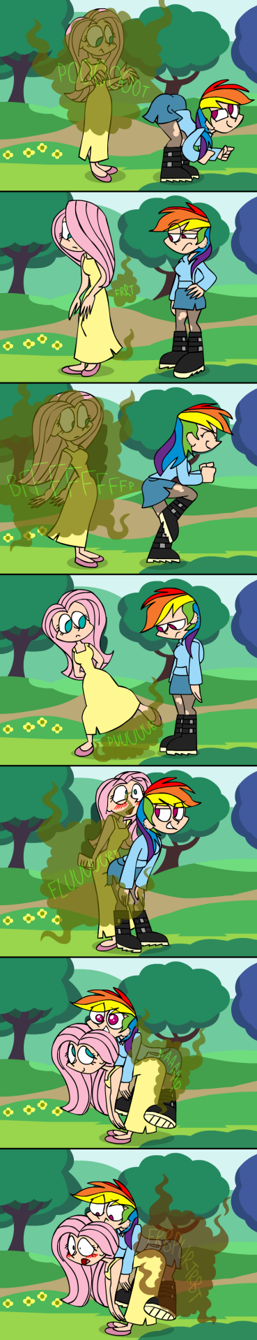 animatedjames fart fart_cloud fart_fetish farting fluttershy_(mlp) rainbow_dash_(mlp) shart