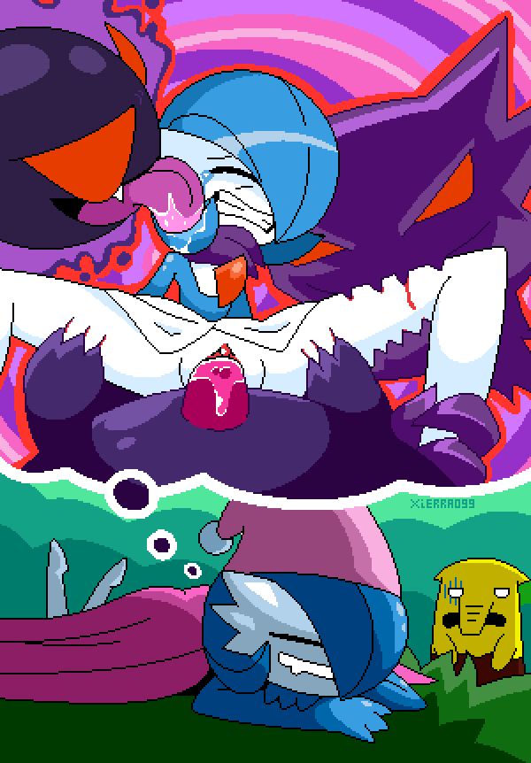 1girls 1other 3boys awkward awkward_situation bite biting_leg biting_thigh displeased dream dreaming drowzee female_gardevoir gangbang gardevoir gastly gengar haunter licking licking_face penis penis_in_pussy pixel_(artwork) pixel_art pokemon pokemon_(species) pokemon_rgby pokemon_rse pussy rape red_eyes secretly_loves_it shiny_gardevoir sleep sleeping vaginal_penetration vaginal_sex xierra099