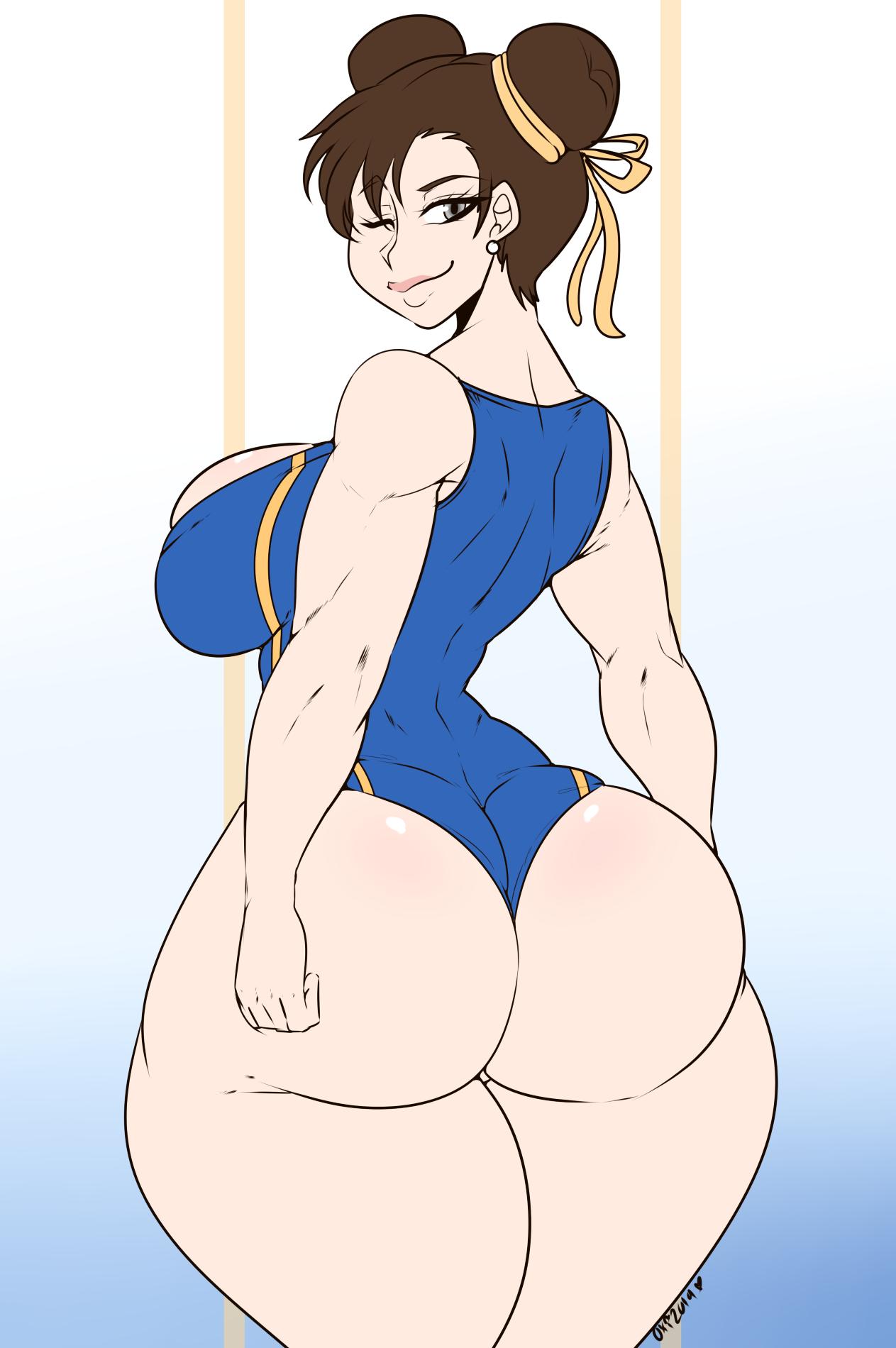 1girls, asian, ass, big ass, breasts, brown hair, capcom, chun-li, curvy, female, female only, hair, huge ass, huge breasts, muscular, muscular female, naughty face, okioppai, seductive, seductive smile, smile, street fighter, thick, thick ass, thick thighs, thighs, wink