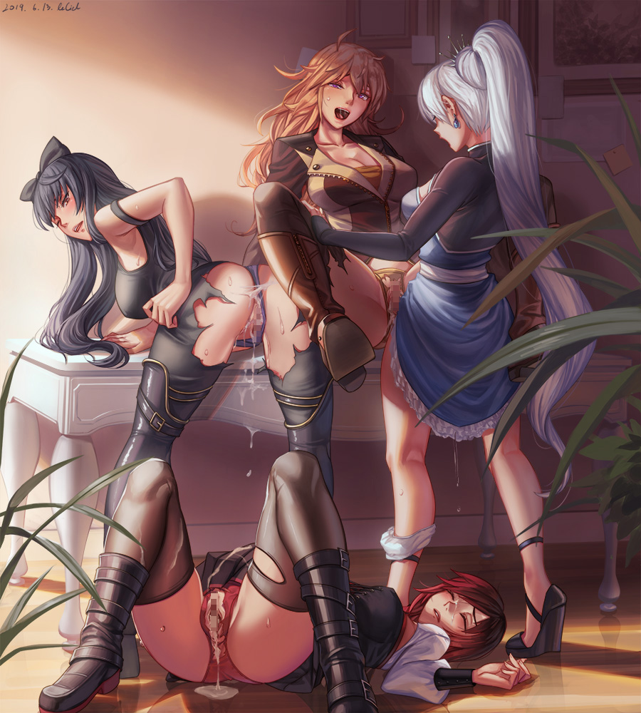 1futa 2019 3girls ass bending_over black_hair blake_belladonna blake_belladonna_(mistral) blonde_hair boots breasts bubble_butt censored cleavage clothed color corset cum cum_in_pussy cum_inside dress elleciel.eud faunus female footwear futa_on_female futa_sans_balls futadom futanari handwear high_heels human knees_up knocked_out large_breasts leaning_on_hand long_hair looking_at_viewer lying medium_breasts mistral_outfit moaning on_back open_mouth penis pink_eyes pussy pussy_juice red_hair ruby_rose ruby_rose_(mistral) rwby sex skirt small_breasts spread_legs standing sweat team_rwby thighhighs torn_clothes vaginal_penetration watermark weiss_schnee weiss_schnee_(mistral) white_hair yang_xiao_long yang_xiao_long_(mistral)