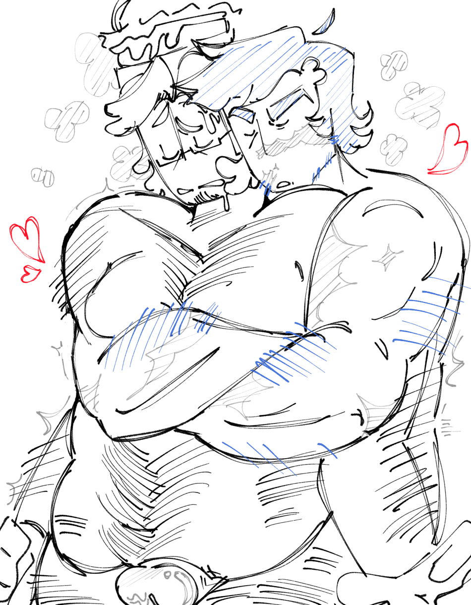 007n7_(forsaken) 2boys artist_request burger chubby_male consensual forsaken_(roblox) gay gay_sex guest_1337_(forsaken) hair hugging_from_behind male muscular muscular_male roblox roblox_game robloxian scar scars tagme thigh_job