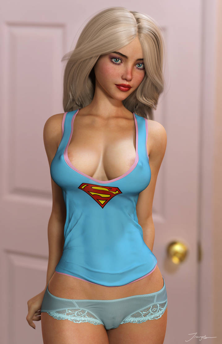 1girls, 3d, areolae, arms behind back, big breasts, blonde hair, blue eyes, blue lingerie, blue panties, blue shirt, blue topwear, breasts, busty, cameltoe, cleavage, curvaceous, curvy, dc, dc comics, door, erect nipples, erect nipples under clothes, eyeshadow, female, female only, kara danvers, kara zor-el, kryptonian, large breasts, lingerie, lipstick, long hair, makeup, mascara, nipple bulge, nipples, panties, pink areola, pinup, pussy, red lips, red lipstick, see-through, see-through lingerie, see-through panties, shirt, signature, solo, standing, supergirl, superheroine, superman (series), text, thighs, tiangtam, topwear, voluptuous, vulva