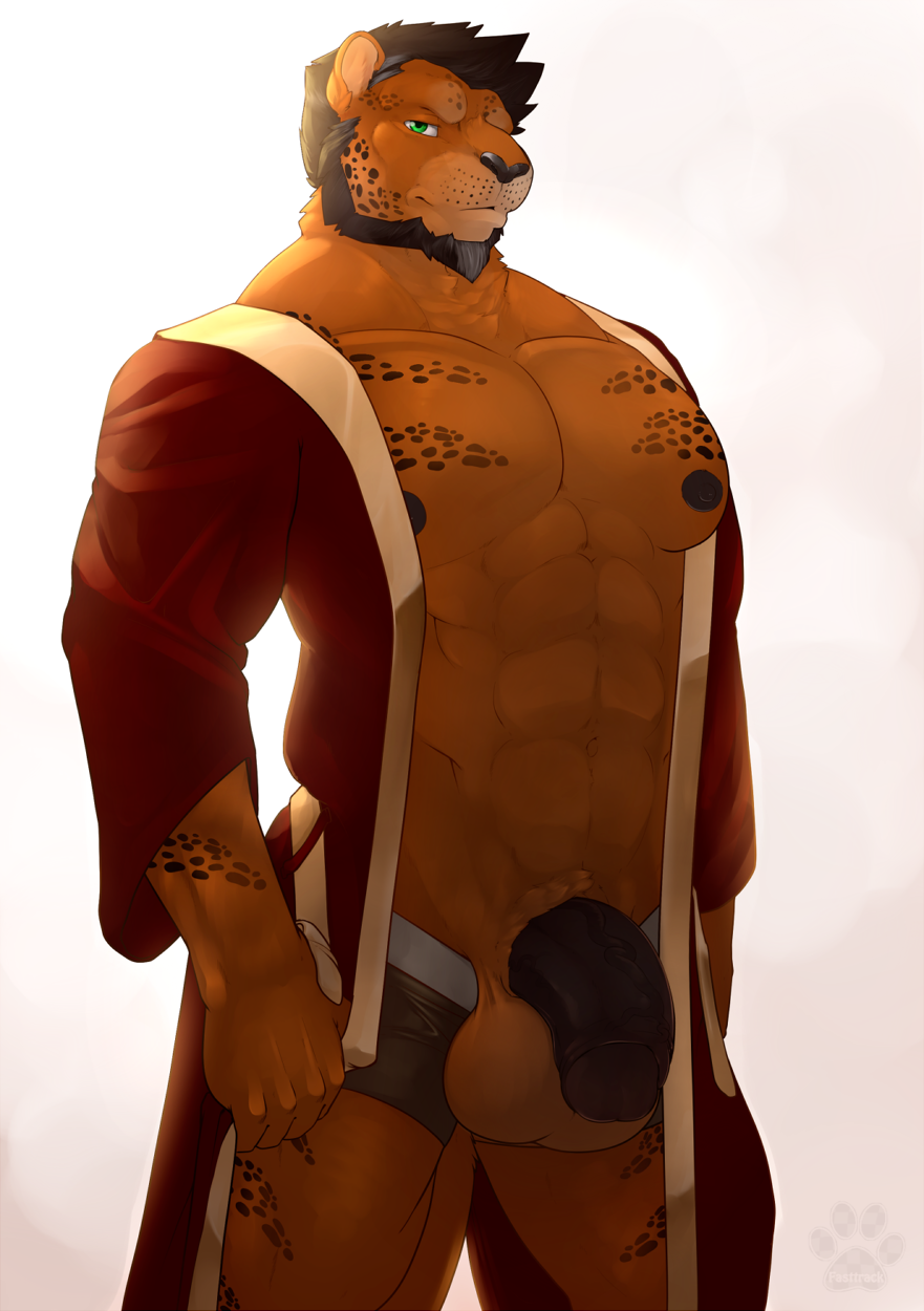 2019 abs anthro balls bathrobe beard black_fur black_glans black_hair black_nipples black_nose black_penis black_spots boxers_(clothing) brown_balls brown_fur clothed clothing digital_media_(artwork) facial_hair fasttrack37d felid flaccid front_view fur glans green_eyes hair hi_res humanoid_penis looking_at_viewer male male_only mammal multicolored_fur muscular muscular_male navel nipples pecs penis robe short_hair simple_background solo spots spotted_fur standing thick_penis two_tone_fur underwear white_background