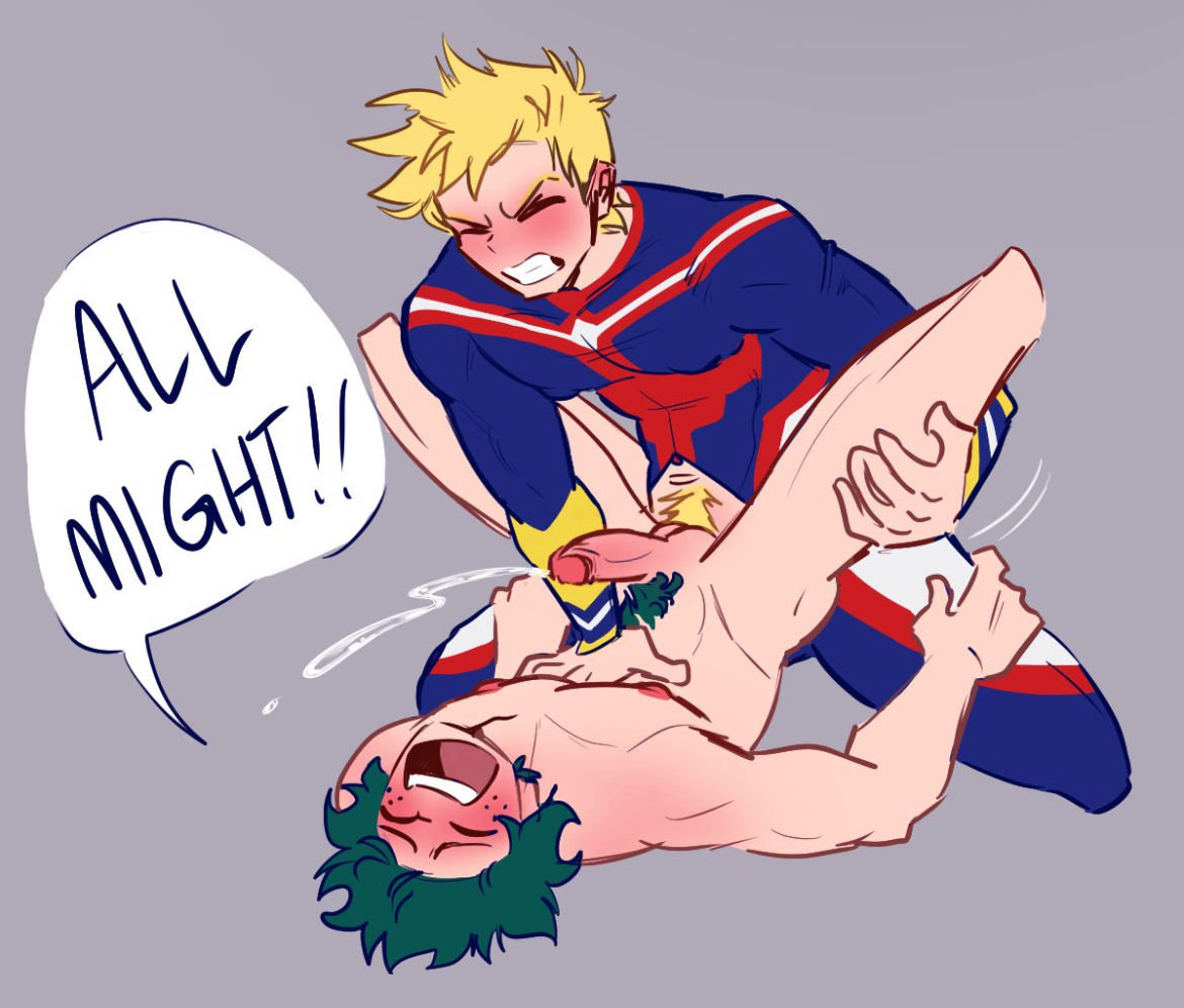 2boys, all might (cosplay), anal, anal penetration, anal sex, blush, boku no hero academia, clothed, clothed sex, clothing, cosplay, costume, cum, cumming, cumming from anal sex, cumming while penetrated, cumshot, deku, gay, gay anal, gay sex, izuku midoriya, legs, legs apart, legs spread, male, male focus, male only, male penetrated, male penetrating, male penetrating male, male/male, midoriya izuku, mirio togata, my hero academia, penis, pretty werewolf, pubic hair, roleplay, spread legs, togata mirio, yaoi