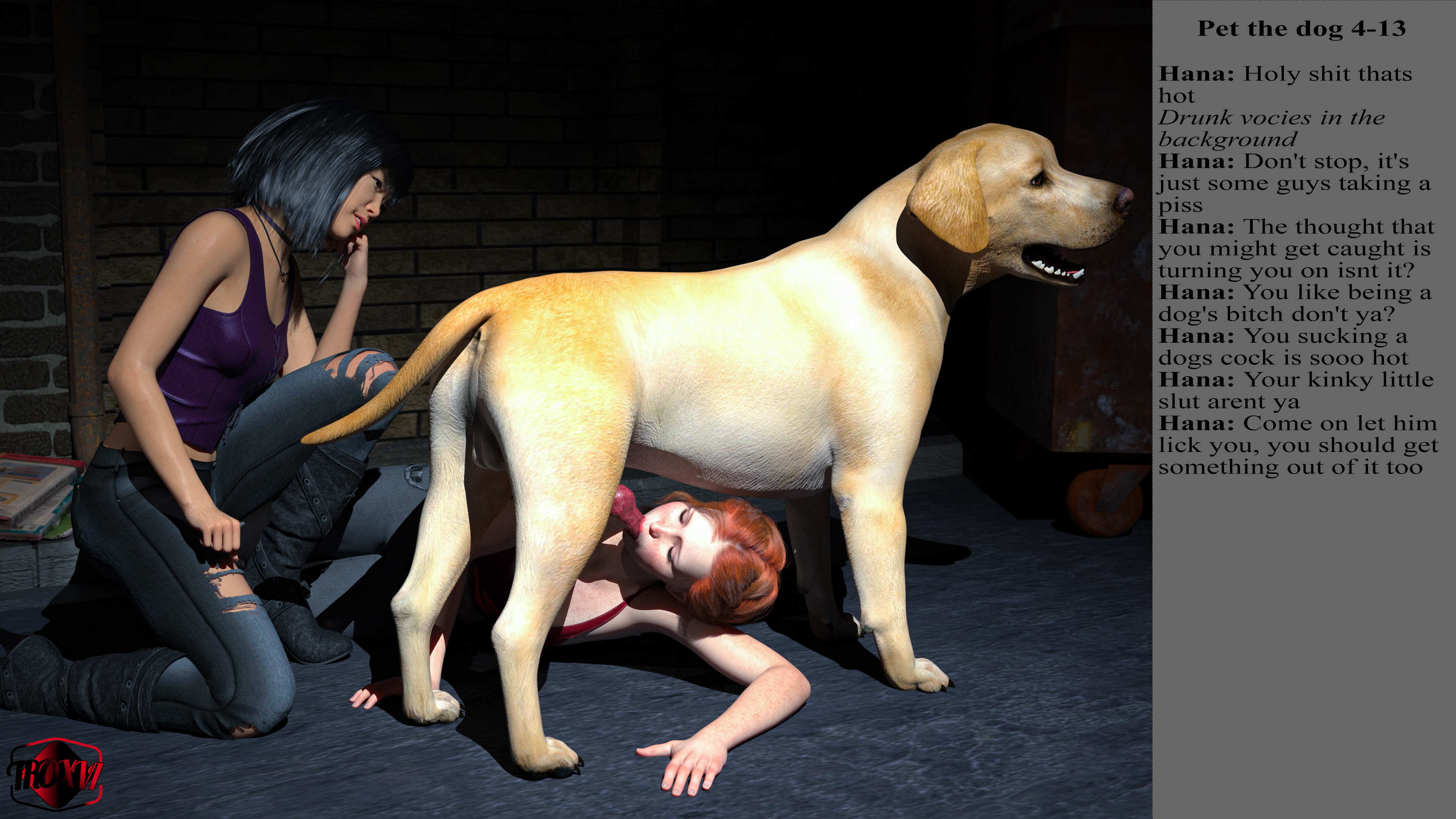 3d, asian, canine, comic, daz studio, freckles, hana (troxvi), original character, public, red hair, rori collins (troxvi), selfupload, troxvi, young, zoophilia