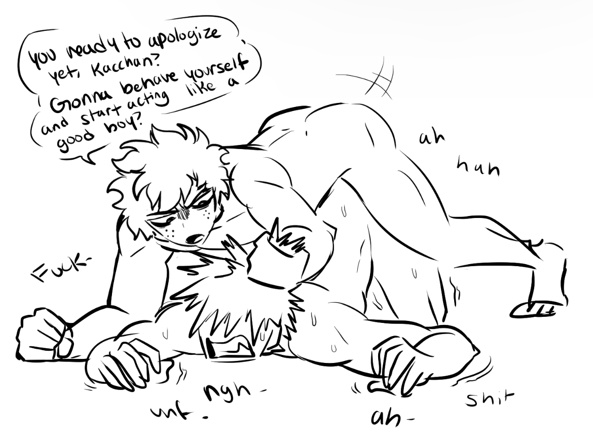 anal, anal sex, dialogue, dominant, dominant male, domination, gay, gay anal, gay domination, gay sex, grabbing hair, izuku midoriya, katsuki bakugou, male, male focus, male only, male penetrated, male penetrating, male penetrating male, male/male, my hero academia, pretty werewolf, pulling hair, punishment, submissive, submissive male, yaoi