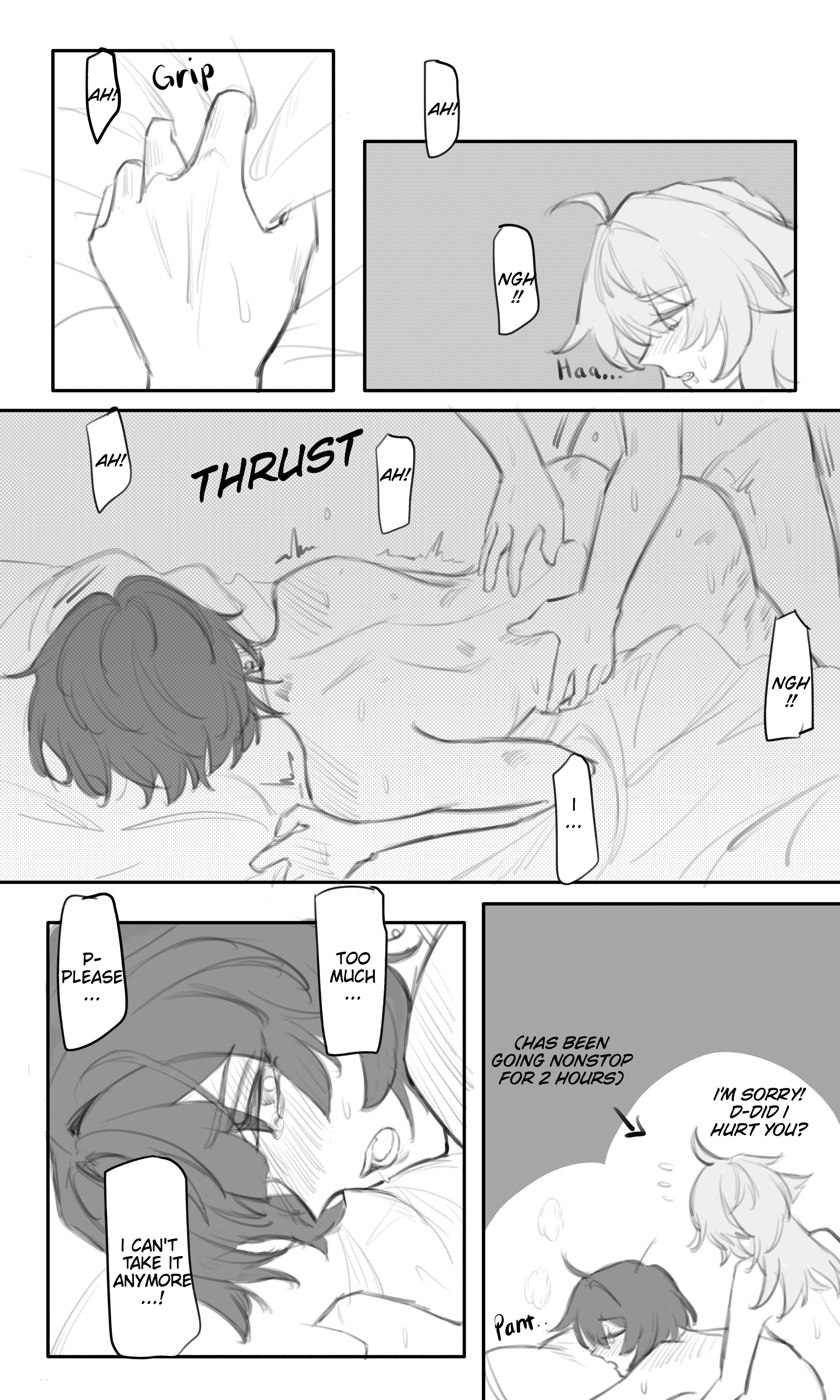 bed, bedroom, bedroom sex, bite, bite mark, bite marks, blush, comic, dominant female, female, futanari, honkai (series), honkai: star rail, hoyoverse, huohuo (honkai: star rail), intersex, larger female, naked, naked female, nude, nude female, omegaverse, rei17th, shorter female, smaller female, submissive female, taller female, xueyi (honkai: star rail)