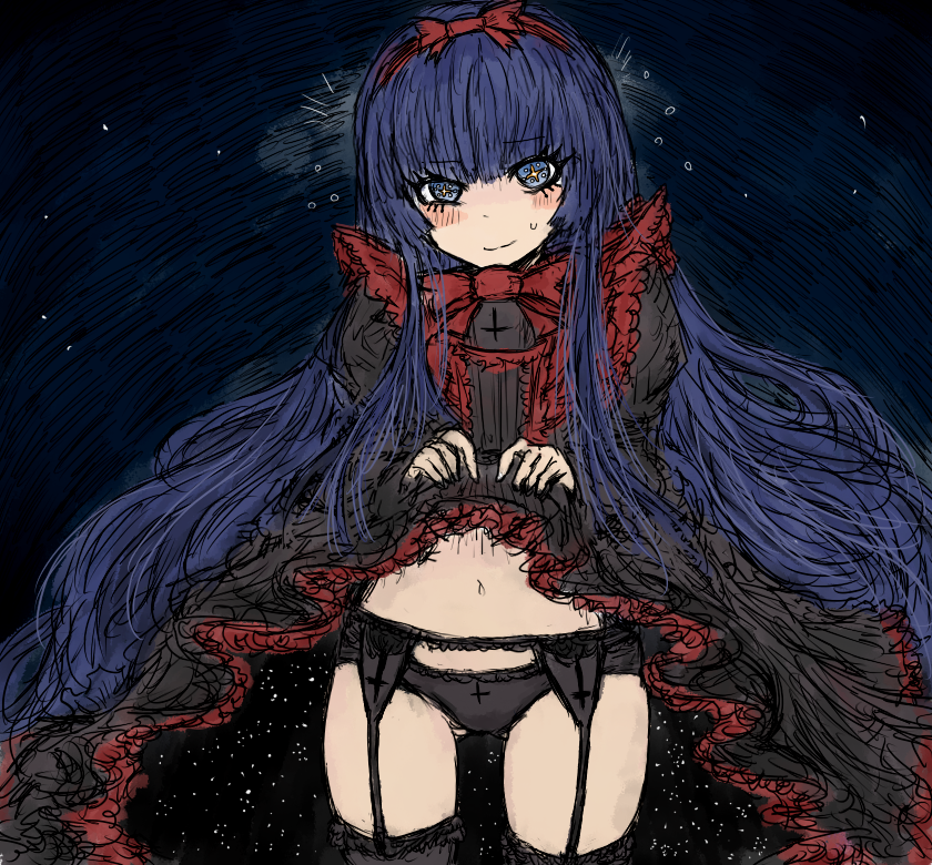 black_souls black_souls_2 blue_eyes blue_hair mabel_(black_souls) only_girl panties