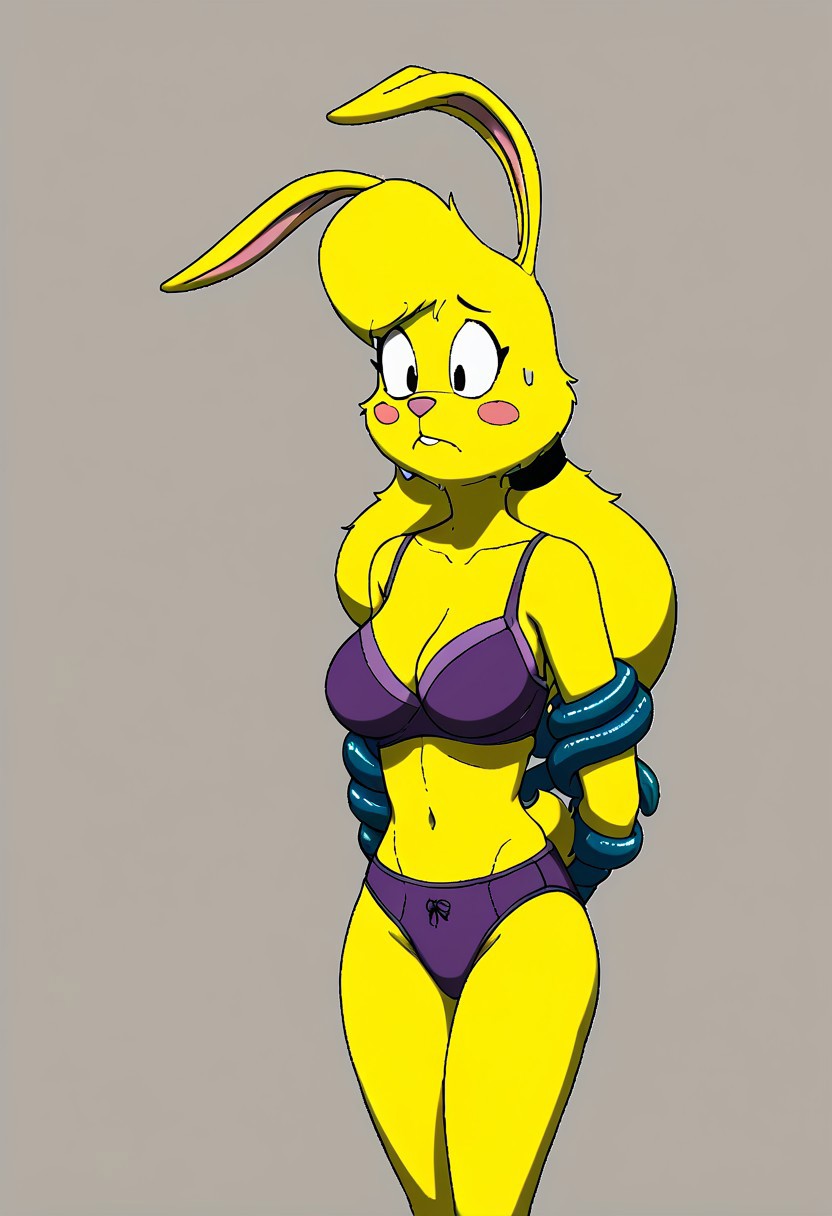 ai_generated blush female female_only furry jazz_jackrabbit_(series) lori_jackrabbit sweating