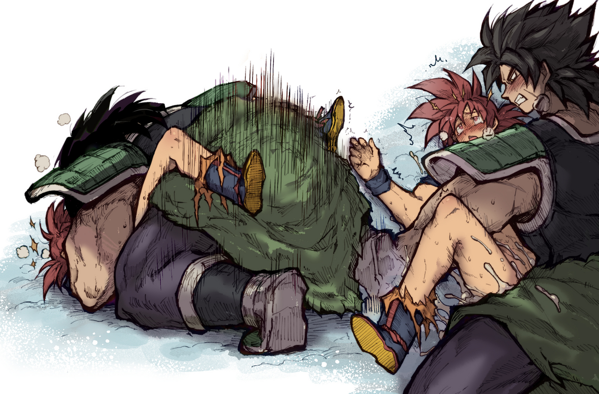 2boys, ass, broly (dragon ball super), cum, cum in ass, cum in pussy, cum inside, dilf, dragon, dragon ball, dragon ball super, dragon ball z, female, femboy, femboy dilf, gay, male, overflowing cum, pounding, pussy, questionable consent, rough sex, son goku, super saiyan god, torn clothes, yaoi