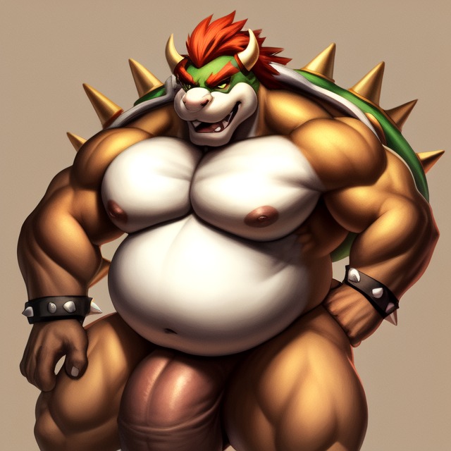 abs ai_assisted ai_generated anthro ass ass big_balls big_dick big_penis big_thighs bowser bowser_(movie) clothes_off clothes_removed cock cock_hungry dick dick_out erect erect_nipples erection frosting.ai