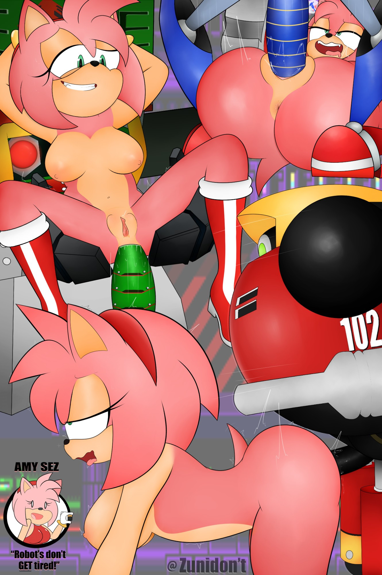 amy rose, breasts, e-102 gamma, female, male, metal sonic, nude, pussy, robot, sega, sex, sonic (series), sonic the hedgehog (series), zero (sonic), zunidont