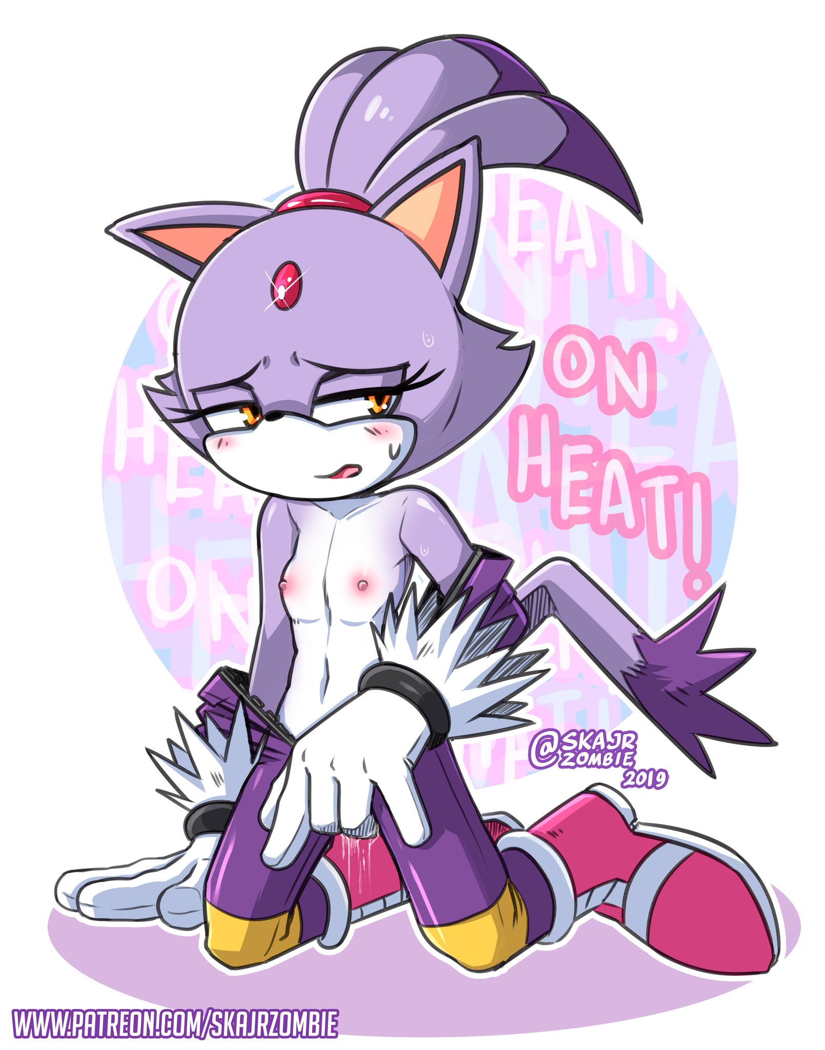 1girls, anthro, areolae, blaze the cat, blaze the rider, breasts, feline, female, female only, fingering through clothes, flat chest, furry, furry only, higher resolution available, mammal, masturbation, masturbation through clothing, nipples, purple fur, pussy, pussy juice, pussy juice drip through clothes, sega, skajrzombie, small breasts, solo, sonic (series), sonic riders, vaginal masturbation, video games, wet pussy, yellow eyes