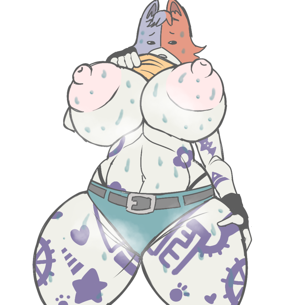big breasts, breasts, calico cat, cate meowdy (fortnite), doopie, doopkaboom (artist), epic games, exhausted, feline, female, fortnite, fortnite: battle royale, sweaty, tagme