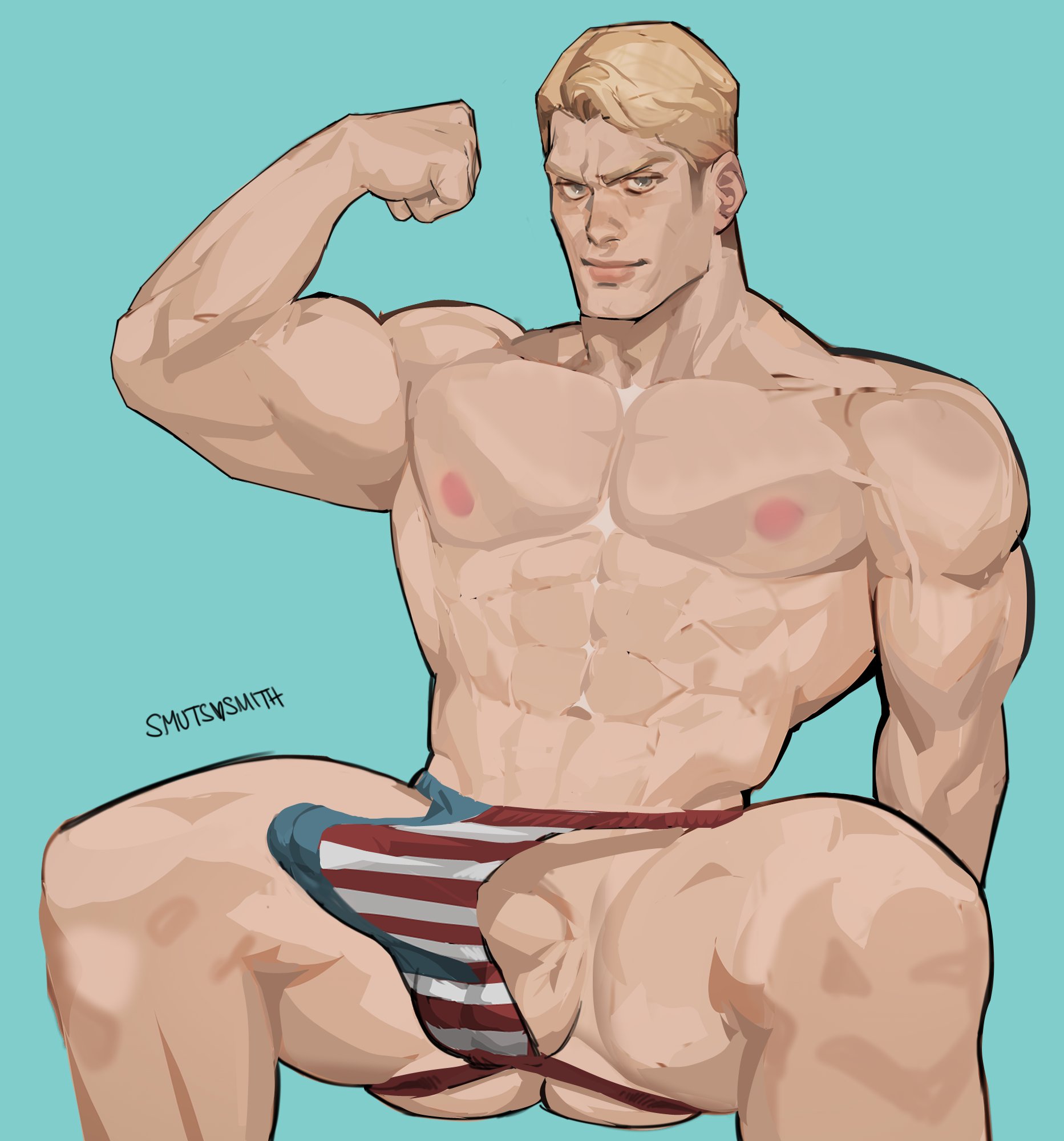 captain america, gay, gay male, jockstrap, male, male only, marvel, marvel comics, smutssmith, solo male, steve rogers, underwear, yaoi