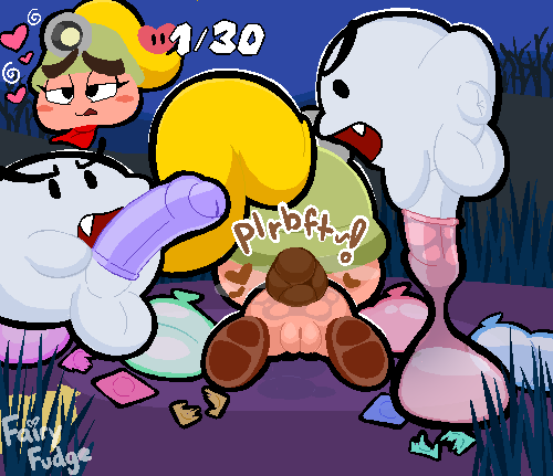 1girls 2boys after_anal after_sex anus backsack balls blonde_hair blue_condom boo_(mario) colored_condom condom condom_balloon condom_wrapper cross-eyed dazed digital_media_(artwork) eyelashes fairyfudge fart feces female filled_condom foreskin gameplay_mechanics genitals ghost goombella green_condom gui hair half-erect health_bar heart_symbol looking_pleasured low_res male male/female mario_(series) mining_helmet nintendo open_mouth outside paper_mario penis pink_condom ponytail puffy_anus pussy questionable_consent scat sexual_barrier_device signature sound_effects surprise surprised_expression turtleheading uncircumcised wearing_condom