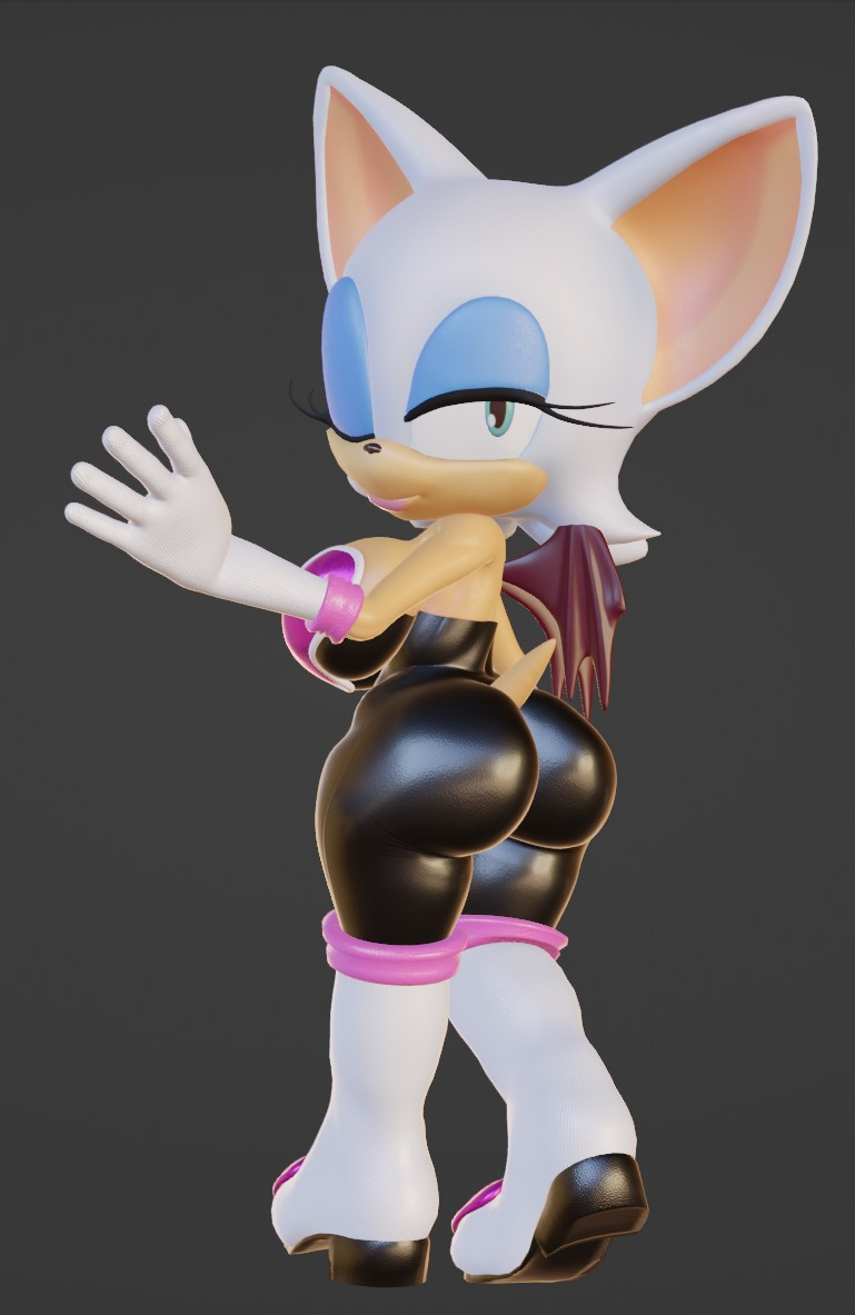 3d, 3d model, ass, bubble ass, bubble butt, curvy figure, female, horny female, jojomingles, mobian, mobian (species), mobian bat, rouge the bat, seductive, sega, sonic (series), sonic adventure 2, sonic the hedgehog (series)