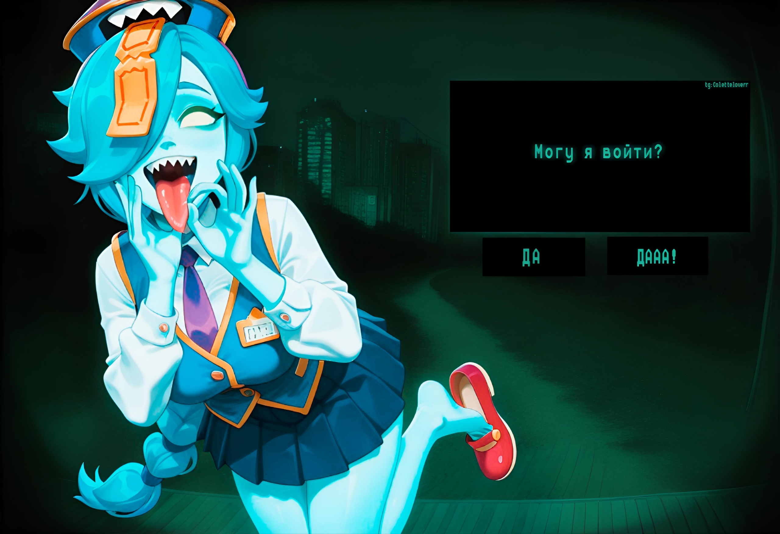 ai generated, brawl stars, colette (brawl stars), colettelover, female, ghost girl, inspector colette, miniskirt, no, i'm not a human, no, i'm not a human (meme), tagme