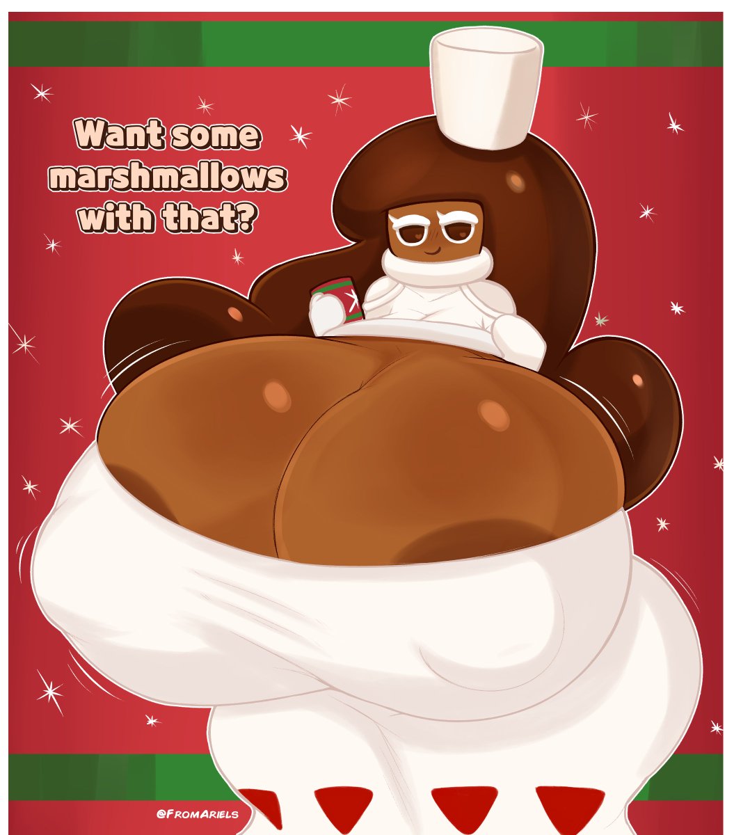 big breasts, breasts, cleavage, cleavage cutout, cocoa cookie, cookie run, cookie run kingdom, cookie run ovenbreak, female, fromariels, huge breasts, hyper, hyper ass, hyper breasts, nipples visible through clothing, tagme