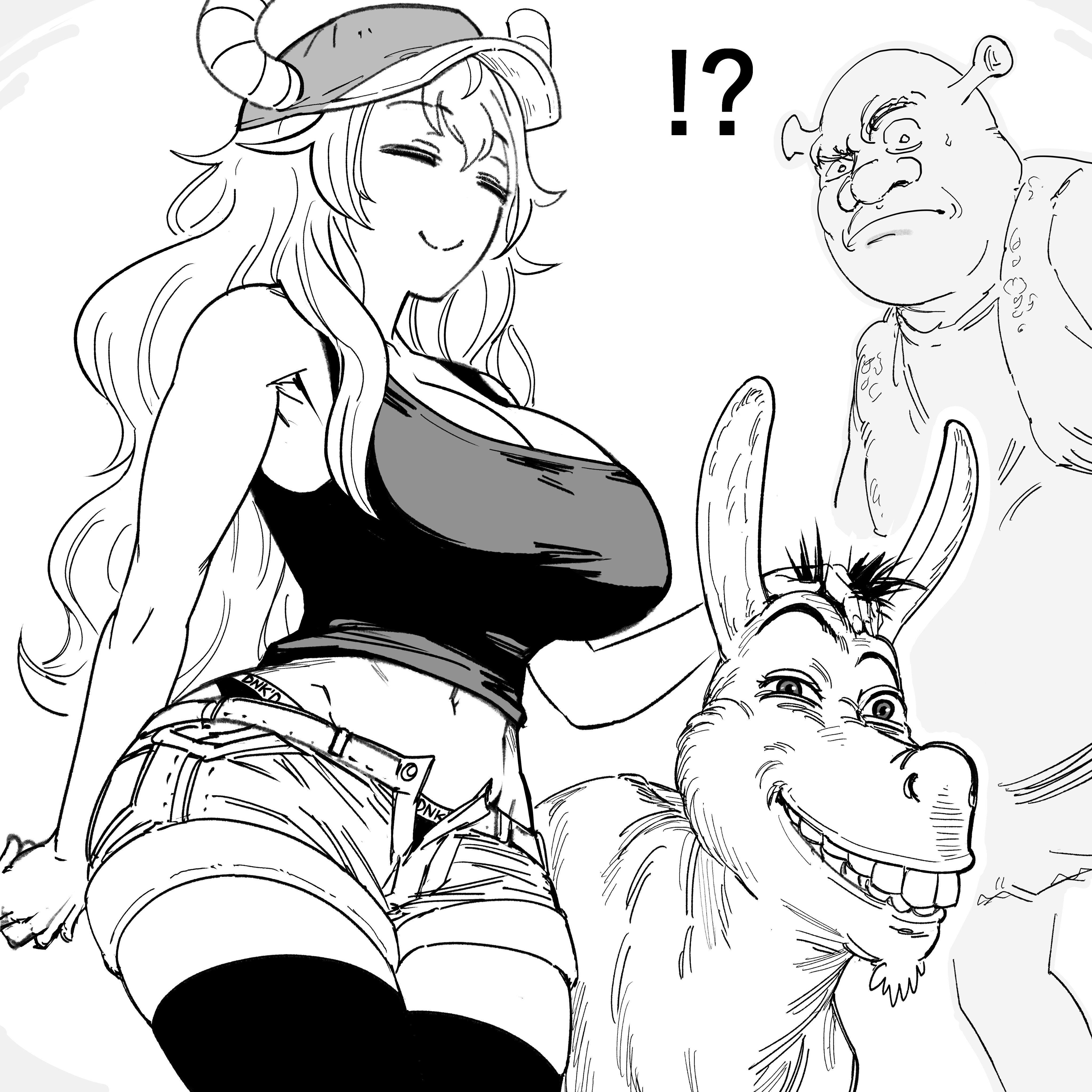 1animal, 1girls, bb (baalbuddy), bestiality, big breasts, blonde hair, breasts, cheating, closed eyes, closed eyes smile, crack ship, crossover, donkey, donkey (shrek), dragon, dreamworks, eastern and western character, female, hidden sex, hourglass figure, implied bestiality, implied sex, interspecies, kobayashi-san chi no maidragon, large breasts, larger female, lucoa, lucoa (maidragon), male, mexican female, miss kobayashi's dragon maid, netorare, quetzalcoatl (dragon maid), sexy female, shrek, shrek (film), shrek (series), sigma male, size difference, slim waist, small but hung, small dom big sub, smaller male, thick thighs, ugly bastard, ugly man, wide hips