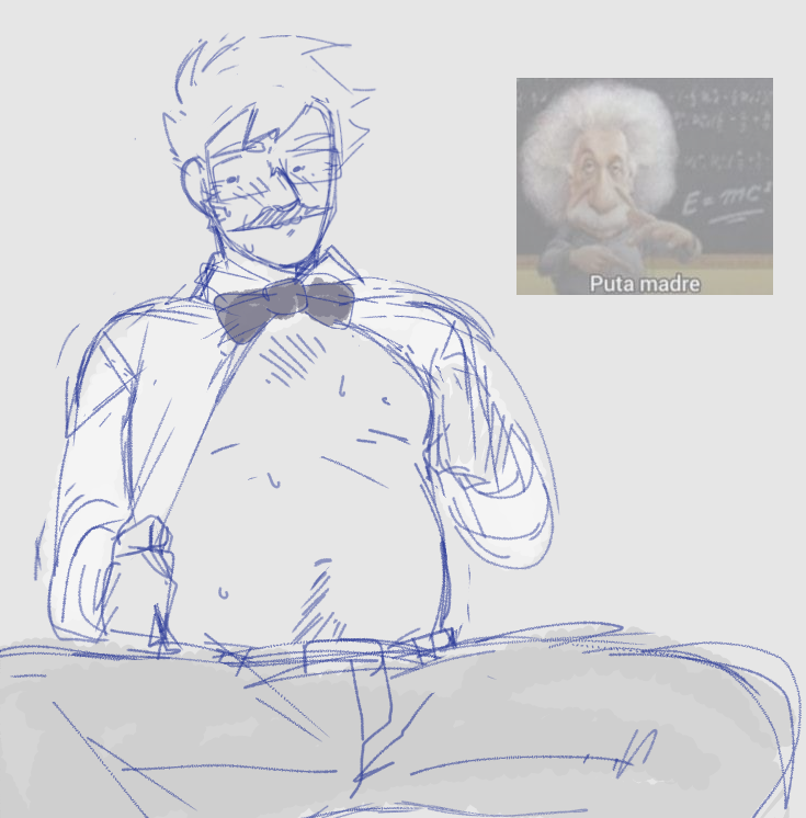 1boy belly bowtie chubby chubby_male homestuck ilovedoggirls jake_english looking_at_viewer male male_focus male_only meme monochrome partially_clothed partially_clothed_male presenting short_hair short_hair_male sketch solo solo_male stomach tummy