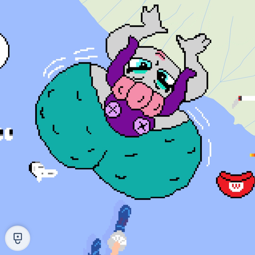1girls, 2d, 2d (artwork), ass, ass focus, beach, before sex, big ass, cala maria, culona, cuphead (game), digital media (artwork), female, female only, gray hair, grey body, half naked, huge ass, inminent sex, jpeg, jpg, looking at viewer, looking back, merfolk, mermaid, mermaid tail, ocean, octopus, pixel art, purple hair, purple octopus, smile, solo, solo female, suggestive gesture, suggestive pose, water, wplace