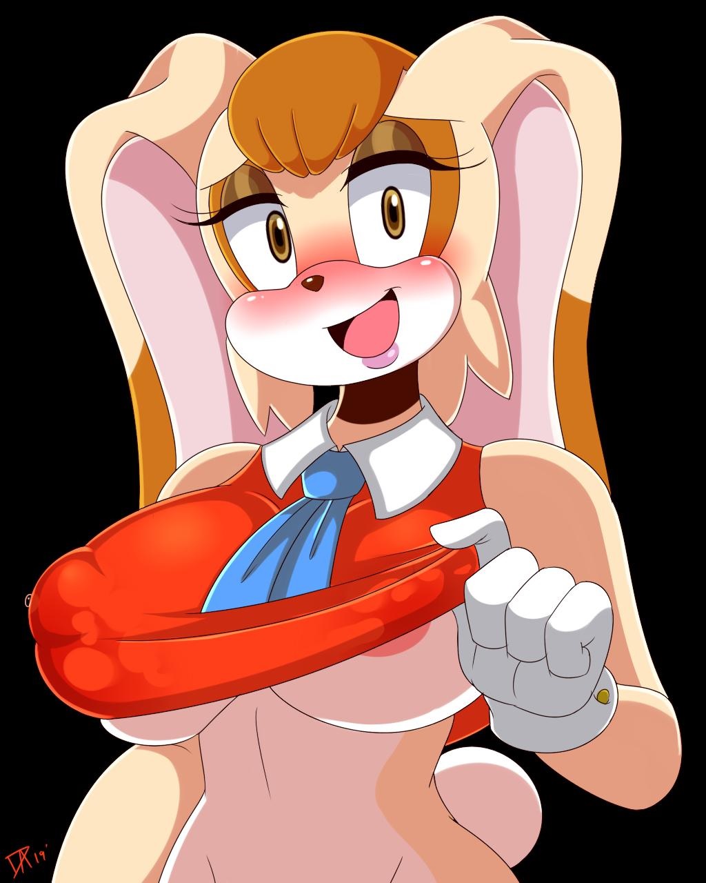 1girls, abs, alternate breast size, anthro, breasts, dalley le alpha, eye contact, female, female focus, female only, furry, half-closed eyes, lagomorph, looking at viewer, milf, mother, nipples, rabbit, sega, shirt, shirt lift, solo, sonic (series), sonic the hedgehog (series), sweat, teasing, text, underboob, vanilla the rabbit, watermark, wide hips