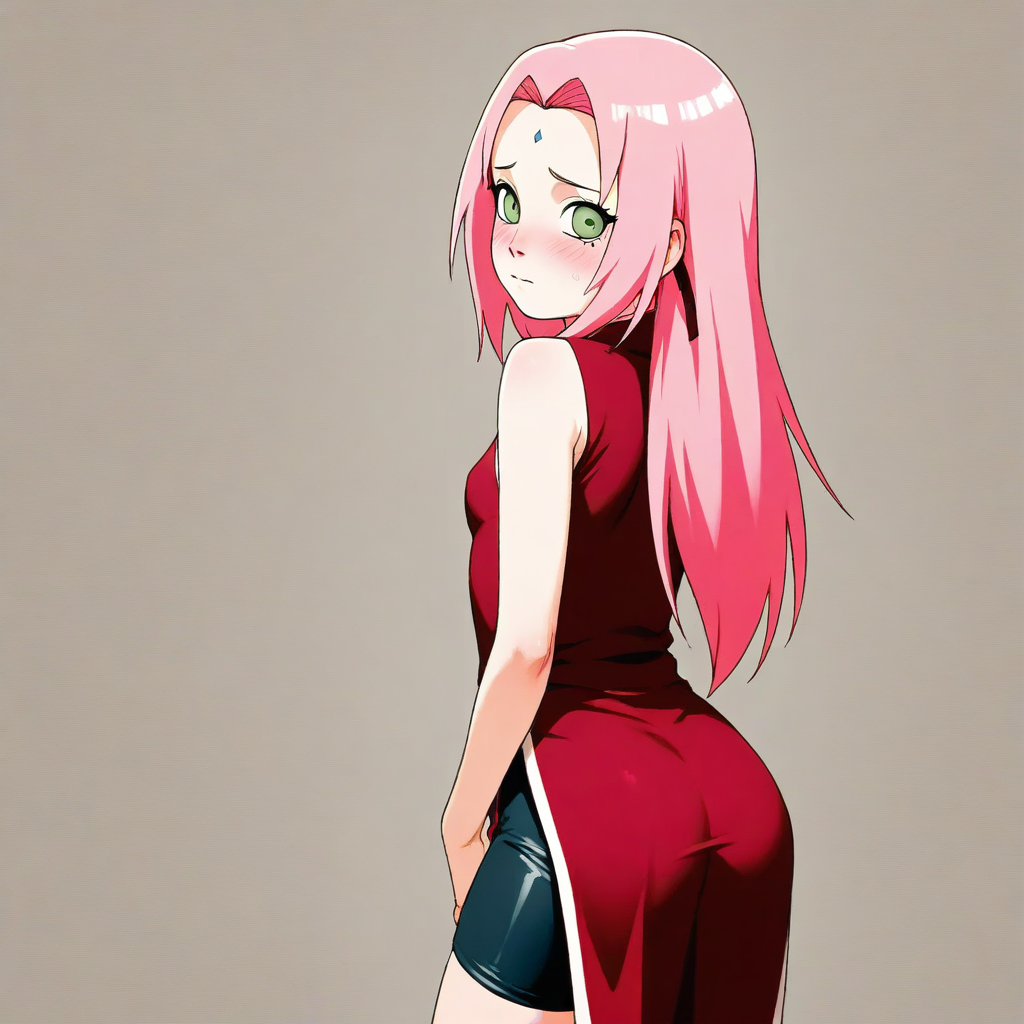 ai_generated blush clothed naruto naruto_(classic) naruto_(series) naruto_shippuden pink_hair sakura_haruno shy