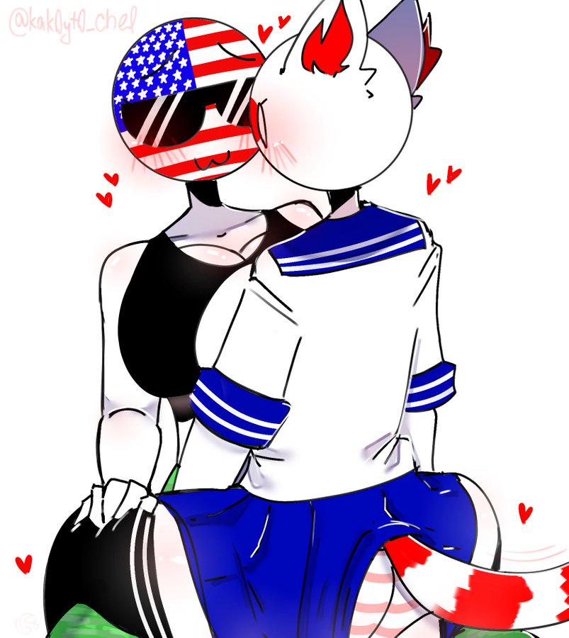 0_0 2females 2girls :3 american_flag artist_name artist_signature big_ass big_breasts big_butt cat_ears cat_tail catgirl countryhumans countryhumans_girl groping_ass groping_butt heart heart-shaped_pupils imminent_sex japan_(countryhumans) kak0yt0_chel look_harry_had_a_vagina_malfunction military military_uniform panties school_uniform skirt sunglasses tagme united_states_of_america_(countryhumans) white_skin yuri