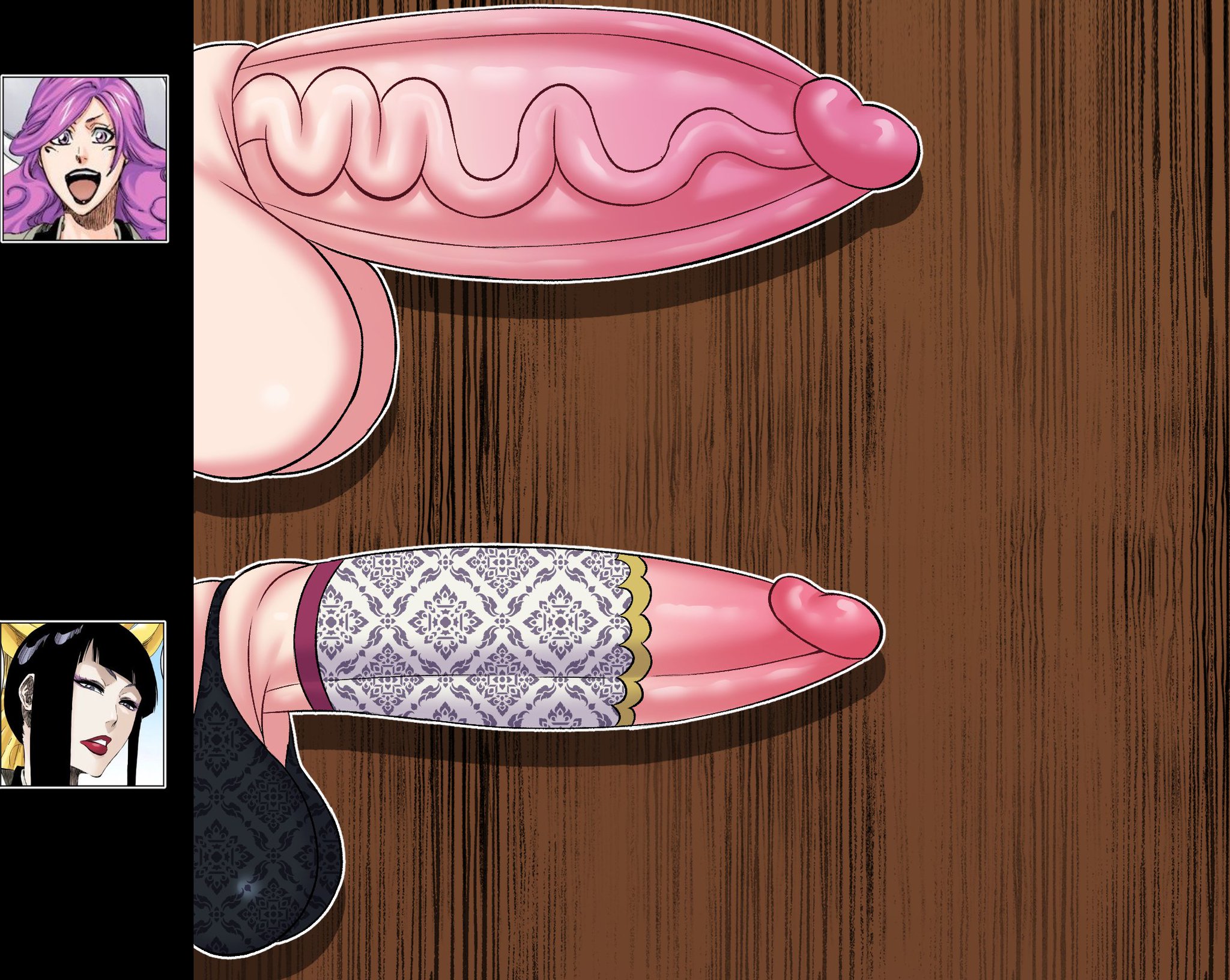 balls, balls bra, big penis, bleach, bleach: the thousand-year blood war, chart, clothing, futa only, futanari, genitalwear, girthy, girthy penis, hikifune kirio, human, intersex, light skin, light-skinned futa, multiple futa, multiple penises, overnsfw, pale skin, penis, penis accessory, penis chart, penis comparison, penis ornament, penis size chart, penis size comparison, penis size difference, shutara senjumaru, size chart, size comparison, veiny penis