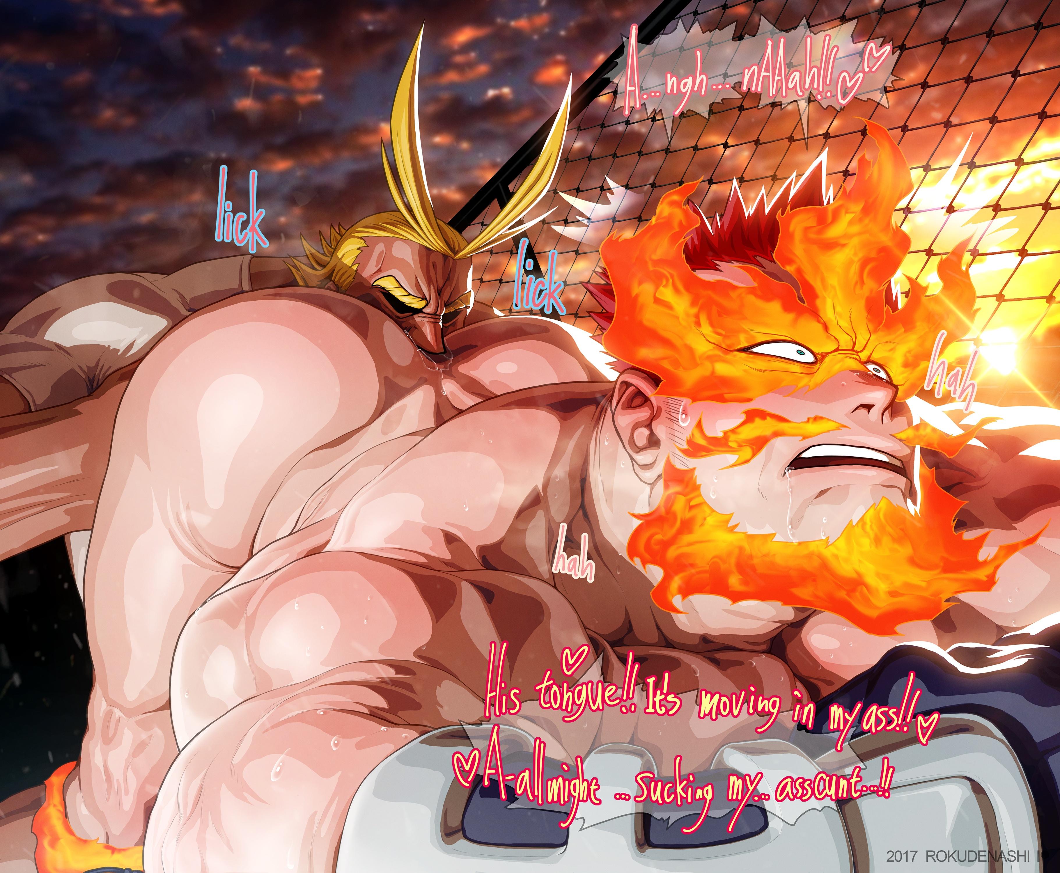 ass, bara, bubble ass, bubble butt, endeavor (my hero academia), enji todoroki, gay, gay male, male, male only, my hero academia, rokudenashi, yaoi