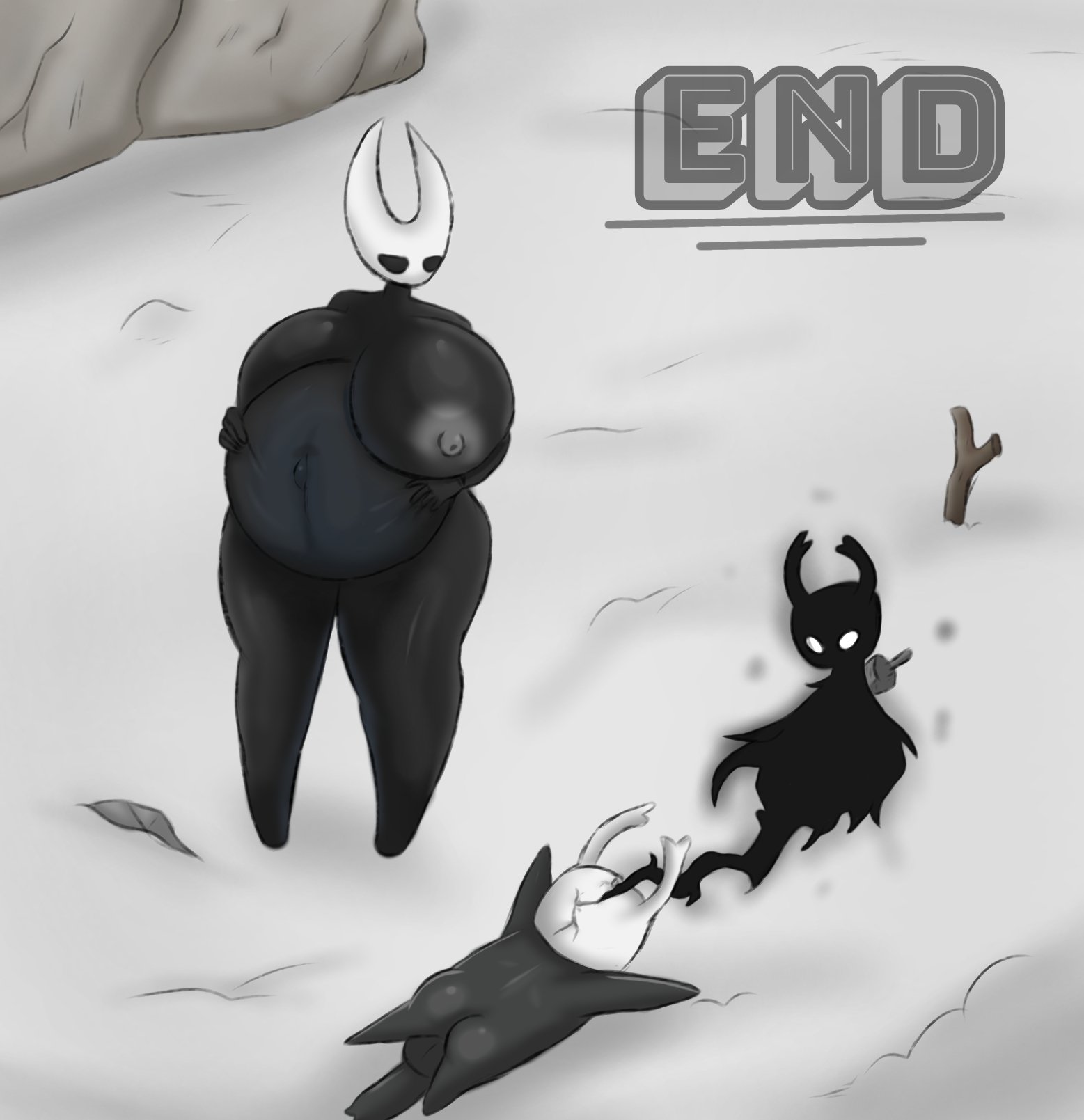after sex, big ass, big balls, big breasts, big butt, big nipples, big penis, black body, comic panel, cumflated belly, cumflation, death by snoo snoo, excessive cum, golden toad, hollow knight, hornet (hollow knight), huge ass, impregnation, insect girl, insect humanoid, insects, muscular male, penetration, penetration from behind, plap, plapping big butt, sex, sketch, thick ass, thick thighs, thighhighs, thighs, uterus, uterus belly bulge, x-cum in uterus