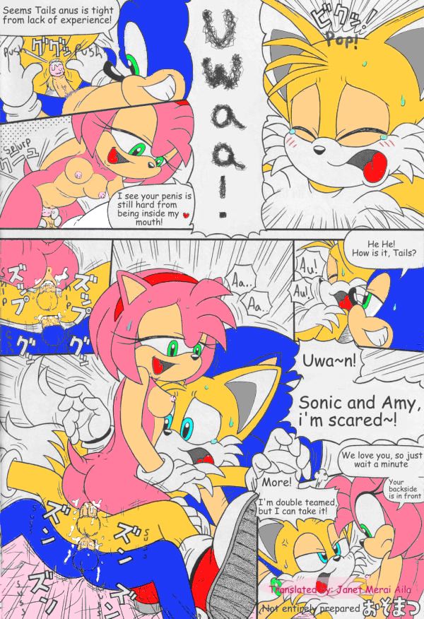 amy_rose anal anal_sex ass bisexual breasts canine cub cum cum_in_ass cum_in_pussy cum_inside dialogue female fingering forced_sex fox furry hedgehog in_the_middle male male_penetrated nipples no_humans penetrating_while_penetrated penetration penis pussy rape sega sex sonic_(series) sonic_the_hedgehog tails threesome vaginal_penetration young