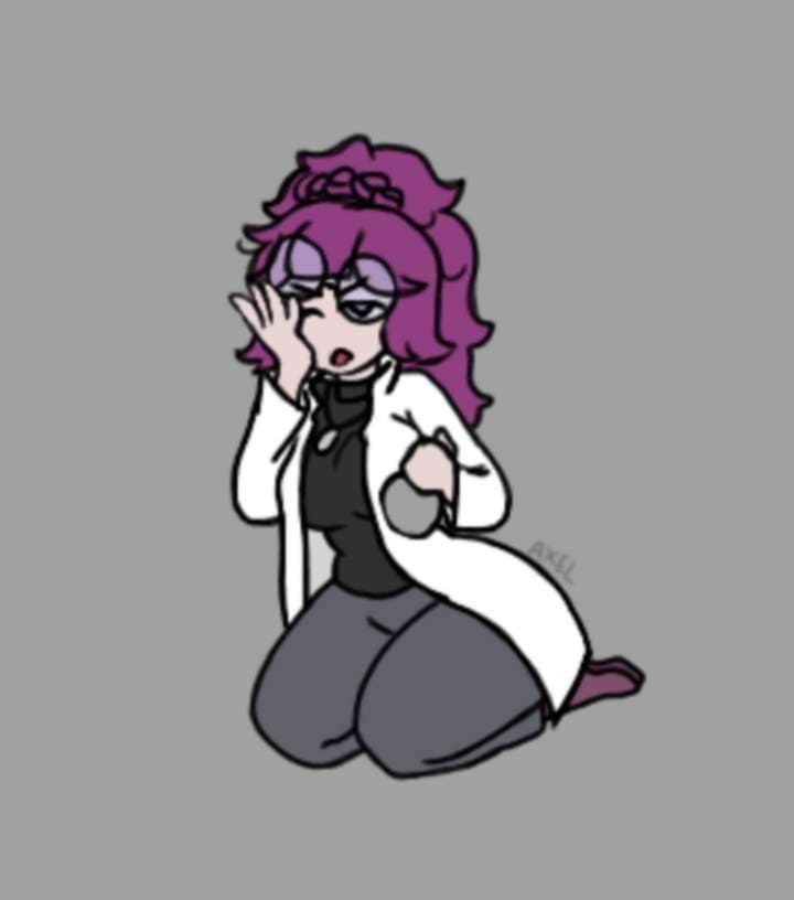 clothes female girl huge_ass huge_breasts huge_thighs human karla_valles laboratory metal_souls oc original_character scientific substance yuri_(metal_souls)