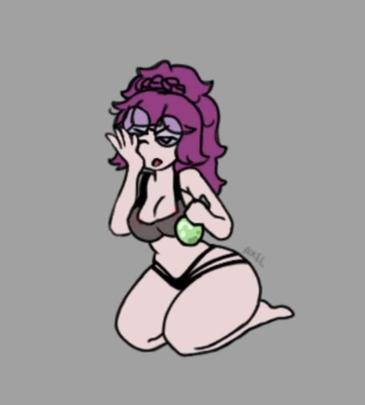 bikini clothes_removed female girl huge_ass huge_breasts huge_thighs human karla_valles laboratory metal_souls oc original_character panties scientific substance swimsuit white_skin white_skinned_female yuri_(metal_souls)