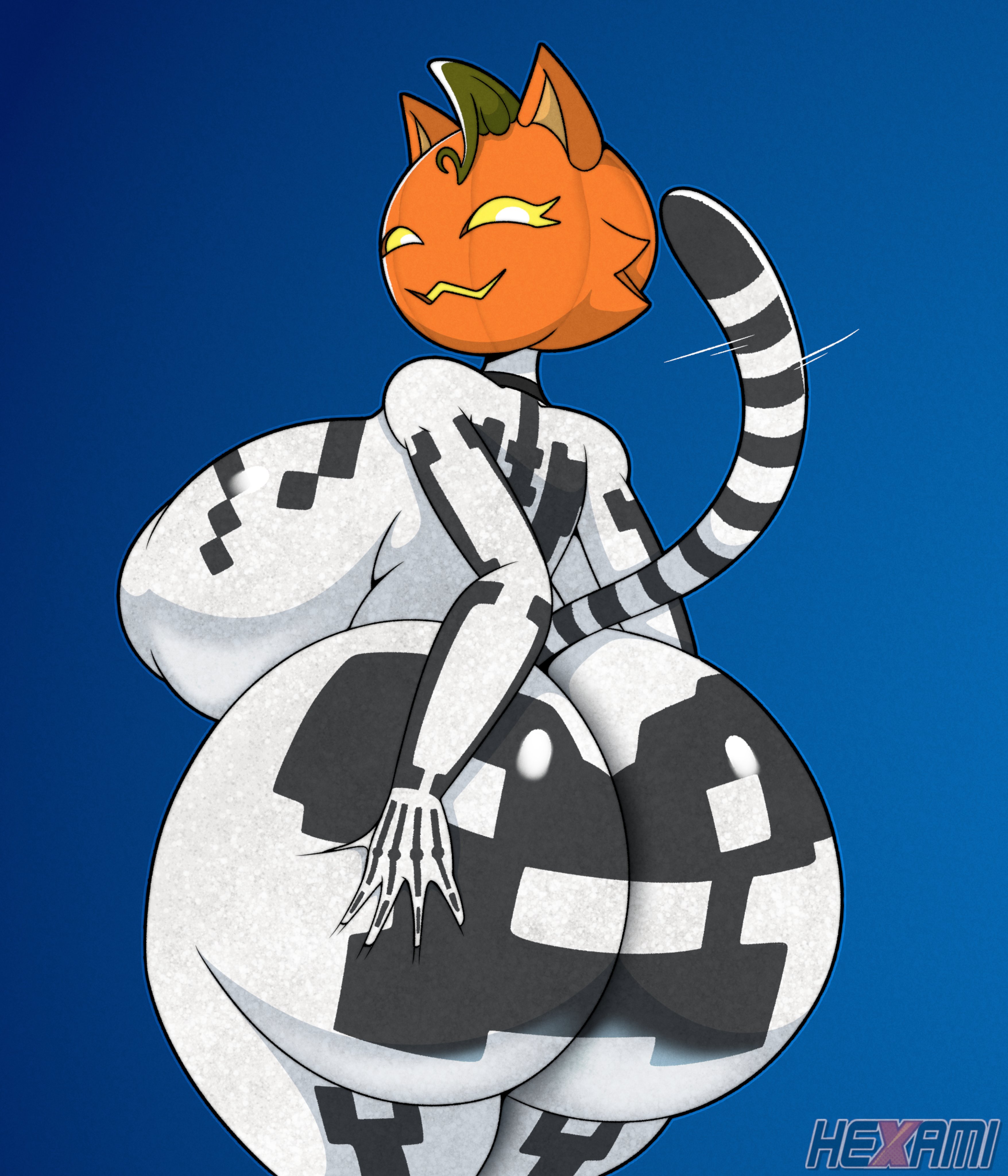 1girls, anthro, ass, big ass, big breasts, big thighs, breasts, bubble ass, bubble butt, cat ears, cat girl, cat tail, catgirl, female, female focus, female only, fortnite, fortnitemares, gigantic ass, gigantic breasts, gigantic thighs, halloween, hexami, huge ass, huge breasts, huge thighs, hyper, hyper ass, hyper breasts, hyper thighs, looking at viewer, pumpkin, pumpkin head, sugar (fortnite), thick thighs, thighs, voluptuous, voluptuous female