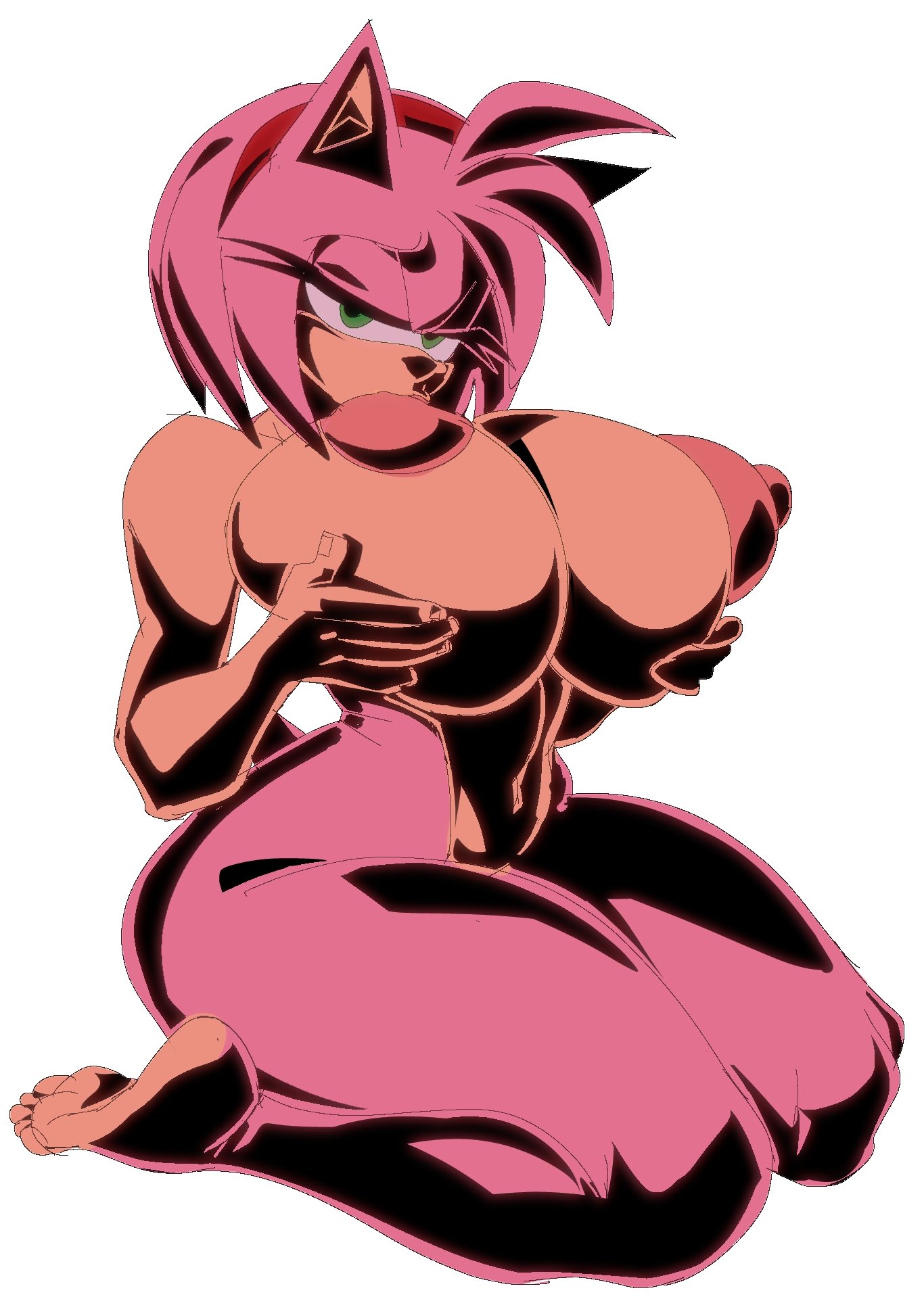 1girls, amy rose, big areola, big breasts, big nipples, big thighs, breast sucking, breasts, breasts out, busty, busty female, cel shading, curvy, curvy body, curvy female, curvy figure, curvy hips, fleshpie669, furry, furry female, furry only, hips, hips wider than shoulders, hourglass figure, huge breasts, huge thighs, massive thighs, pink theme, sitting on floor, solo, sonic (series), sonic the hedgehog (series), sucking breasts, sucking nipples, sucking own breasts, thick legs, thick thighs, thighs, thunder thighs, thunderthighs, tits, tits out, venus body, wariza, white background, wide hips, wide thighs