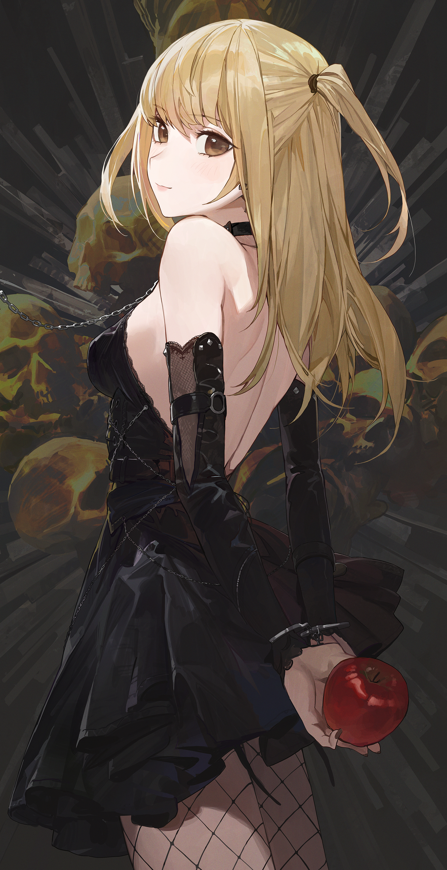 1girls, ass, big ass, breasts, cleavage, death note, deathnote, female, female focus, female only, goth, goth girl, jeonghee1414, long hair, misa amane, small breasts, solo, thick thighs, white skin, wide hips