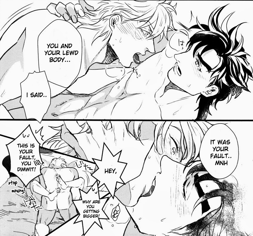 2boys battle_tendency caesar_zeppeli gay jojo's_bizarre_adventure joseph_joestar kissing male male/male male_only male_penetrated male_penetrating male_penetrating_male nude_male penetration yaoi