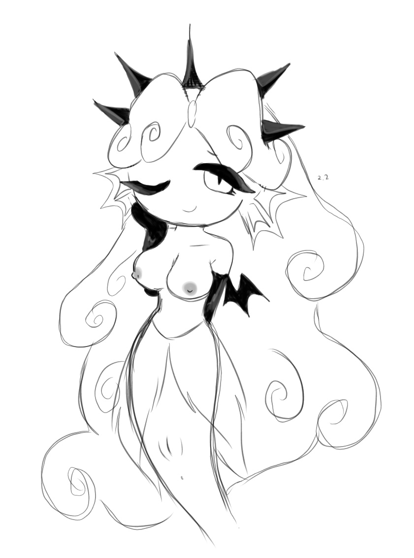 black_pearl_cookie cookie_run cookie_run_kingdom cute long_hair mermaid mermaid_girl mermaid_tail nude pussy sourpeachhy tagme white_hair wink
