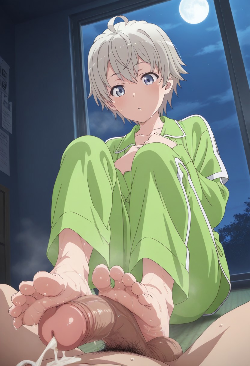 ai_generated cumshot femboy foot_fetish foot_play footjob gay pov uncensored