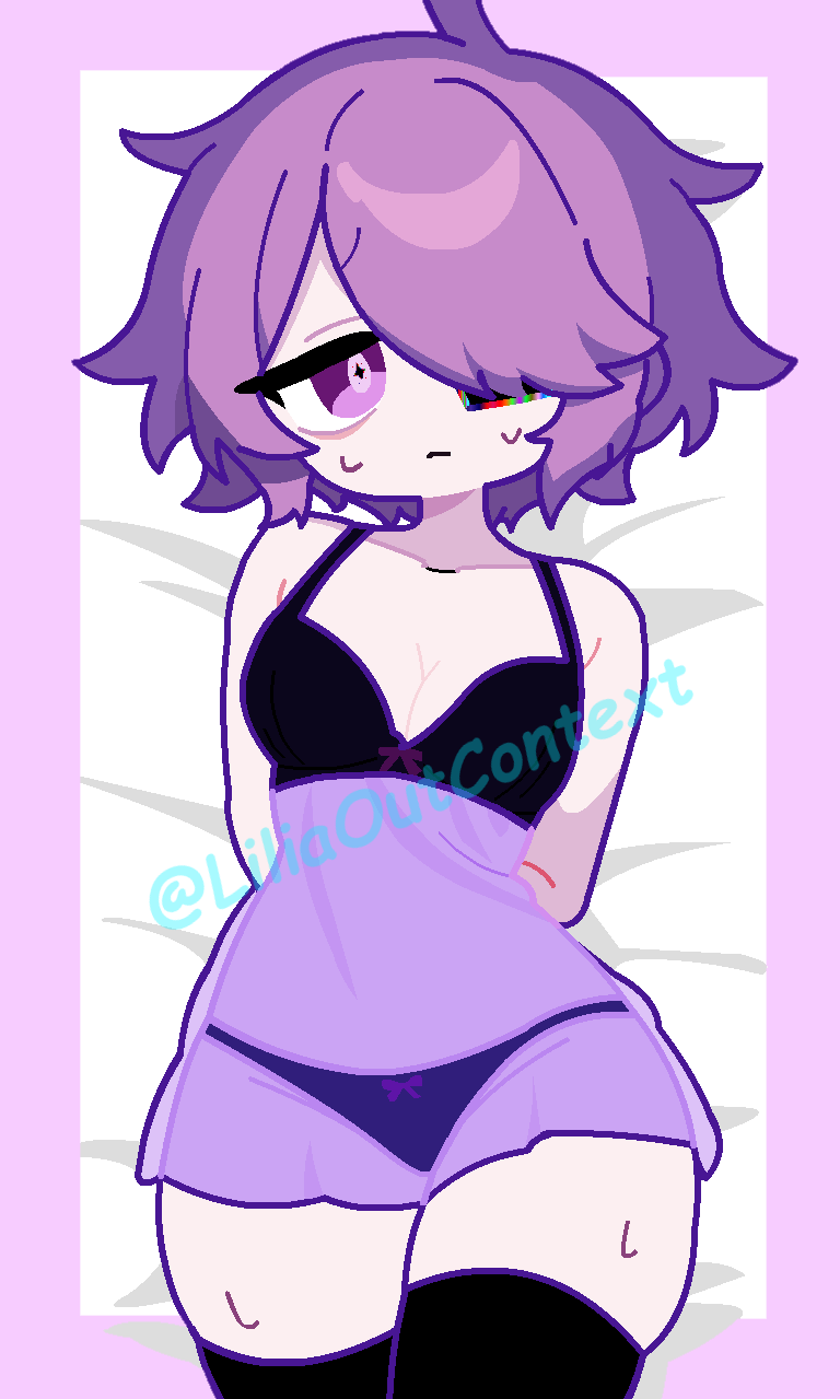 abstract_eyepatch admiral_kiara_after bikini blue_bra blue_panties breasts cleavage eyepatch laying_down laying_on_bed liliaoutcontext lingerie lingerie_bra lingerie_panties medium_breasts oc original original_character panties partially_clothed pov purple_hair rainbow_party roblox see-through see-through_clothing short_hair solo_female sweatdrop sweating tagme teasing thick_thighs thighhighs thighs transparent_clothing twitter_username underwear undies upside-down watermark