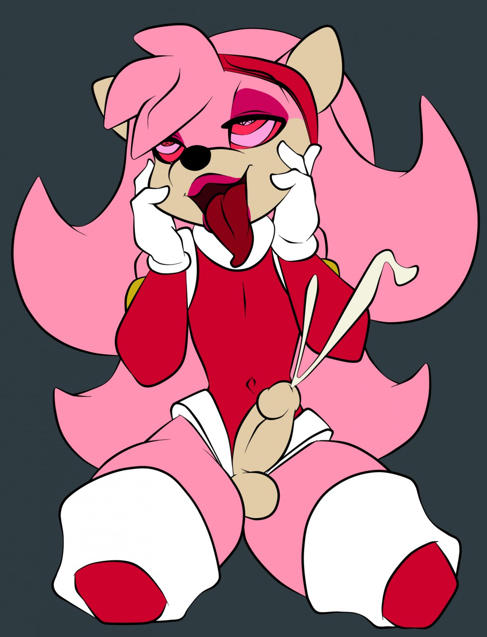 ahe_gao amy_rose bodily_fluids cum cumshot ejaculation eye_roll feminine_male genderswap_(ftm) genital_fluids girly hi_res humanoid_penis lavenderrose looking_pleasured male male_only orgasm orgasm_face penis rule_63 simple_background sonic_(series) tongue tongue_out