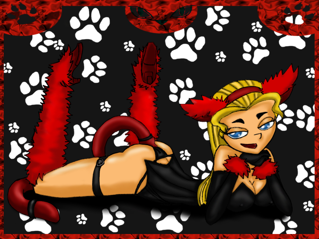 blonde_hair blue_eyes boots cat_costume cat_ears drago-flame female female_only high_heels human human_only lindsay_(tdi) nipples_visible_through_clothing posing solo straight_hair total_drama_island