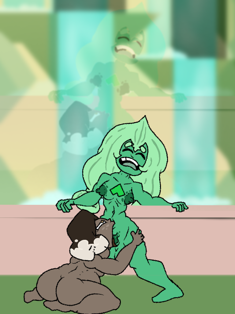 1futa 1girls 2d blowjob choking_on_cock exhibitionism fellatio futa_on_female gem_(species) gemsona olivine_(minerva_gems) public public_sex rustb0ltus staurolite_(minerva_gems) steven_universe