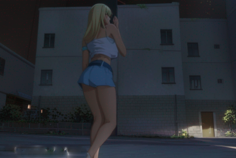 blue_skirt city high_heels hooker inviting inviting_to_sex miniskirt prostitute prostitute_clothes prostitution revealing_clothes street thighhighs waiting