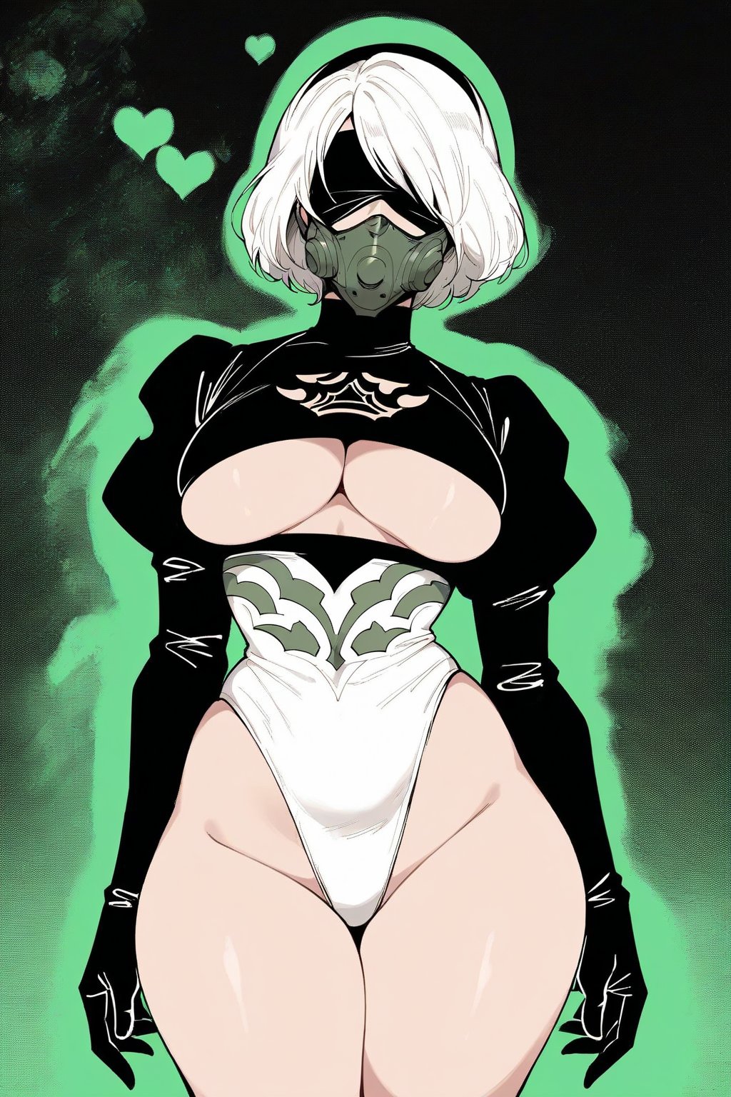 ai_generated blindfold cleavage massive_breasts nier:_automata saucy_trove stable_diffusion tagme underboob white_hair yorha_2b