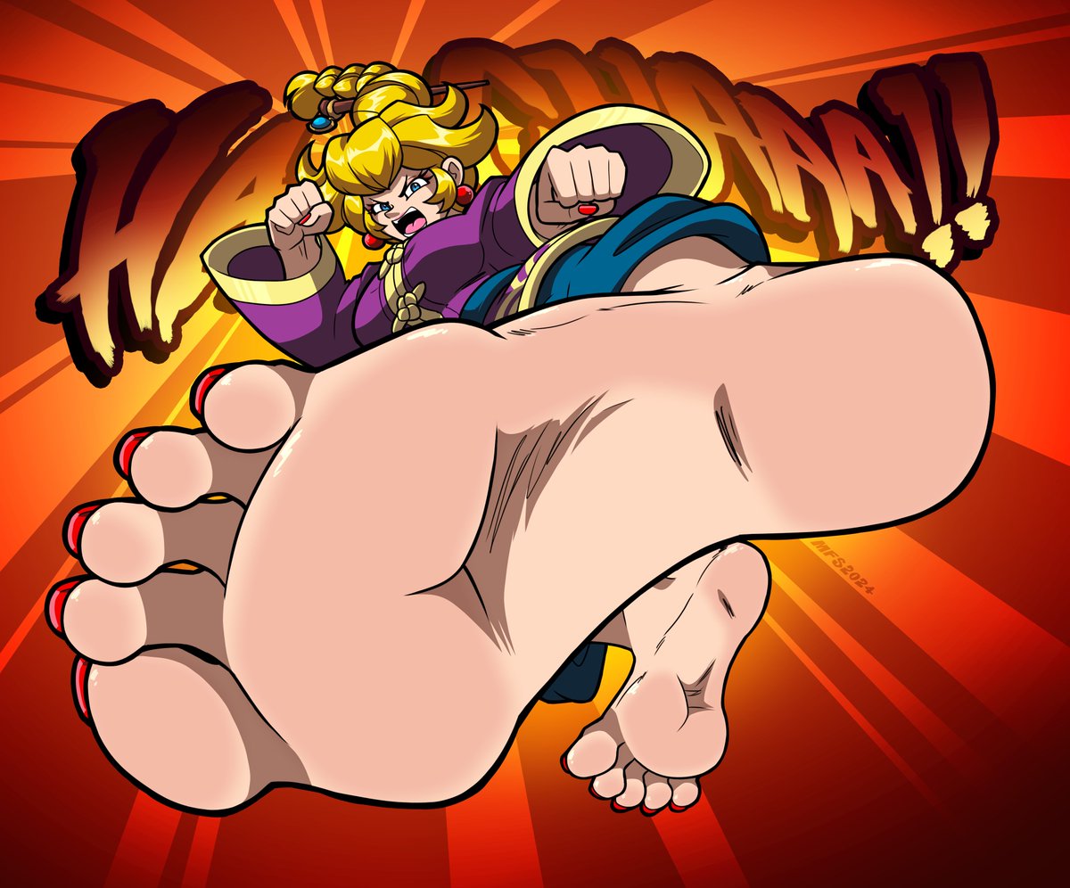 1girls barefoot blonde_hair feet foot_fetish foot_focus kicking kung-fu_girl kung-fu_peach mostlyfunstuff nintendo nintendo_switch princess_peach princess_peach:_showtime! sole soles super_mario_bros. toes